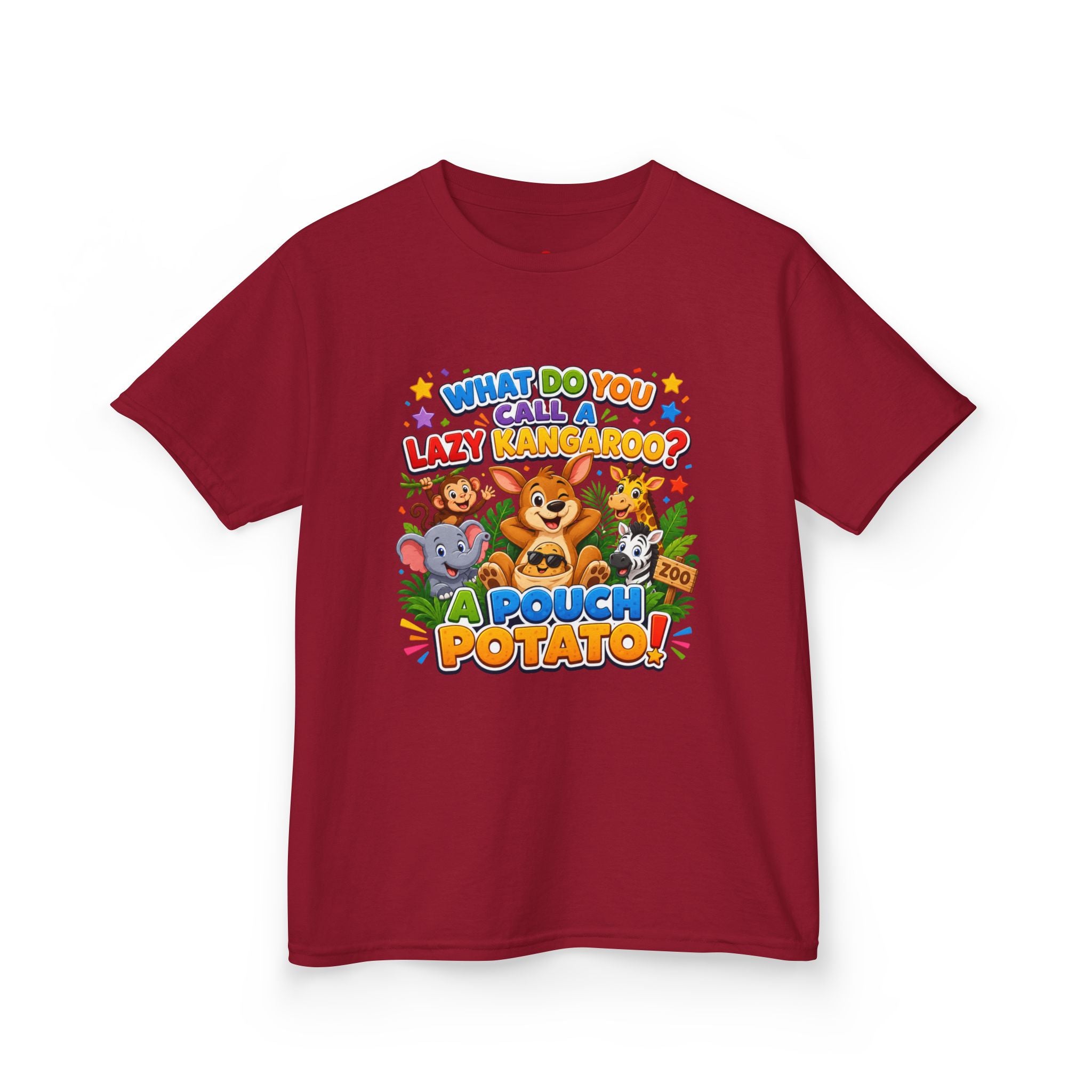 Lazy Kangaroo Pouch Potato Kids T-Shirt | Cute Animal Nursery Tee