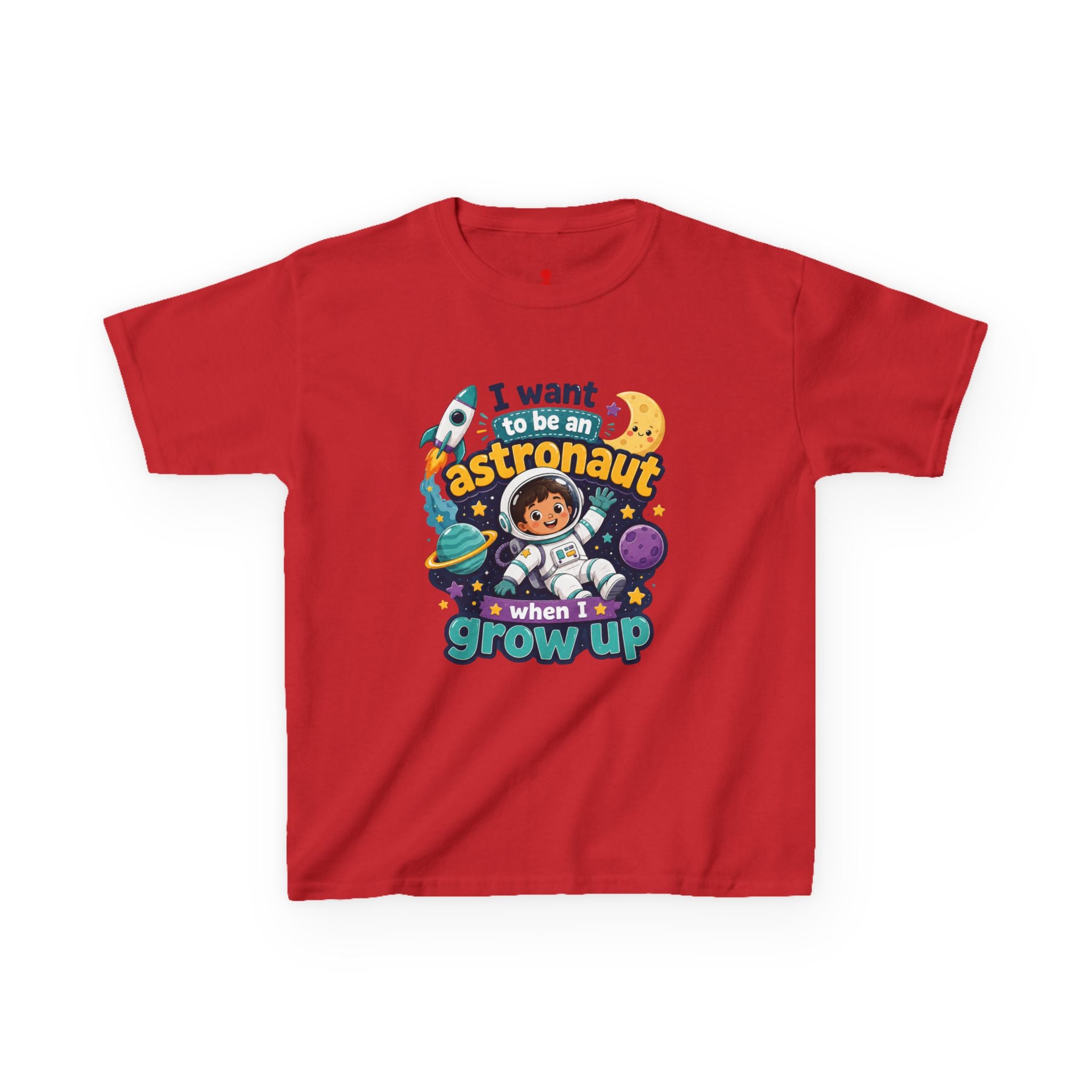 Kids Astronaut T-Shirt — "I Want to Be an Astronaut When I Grow Up" Space Tee