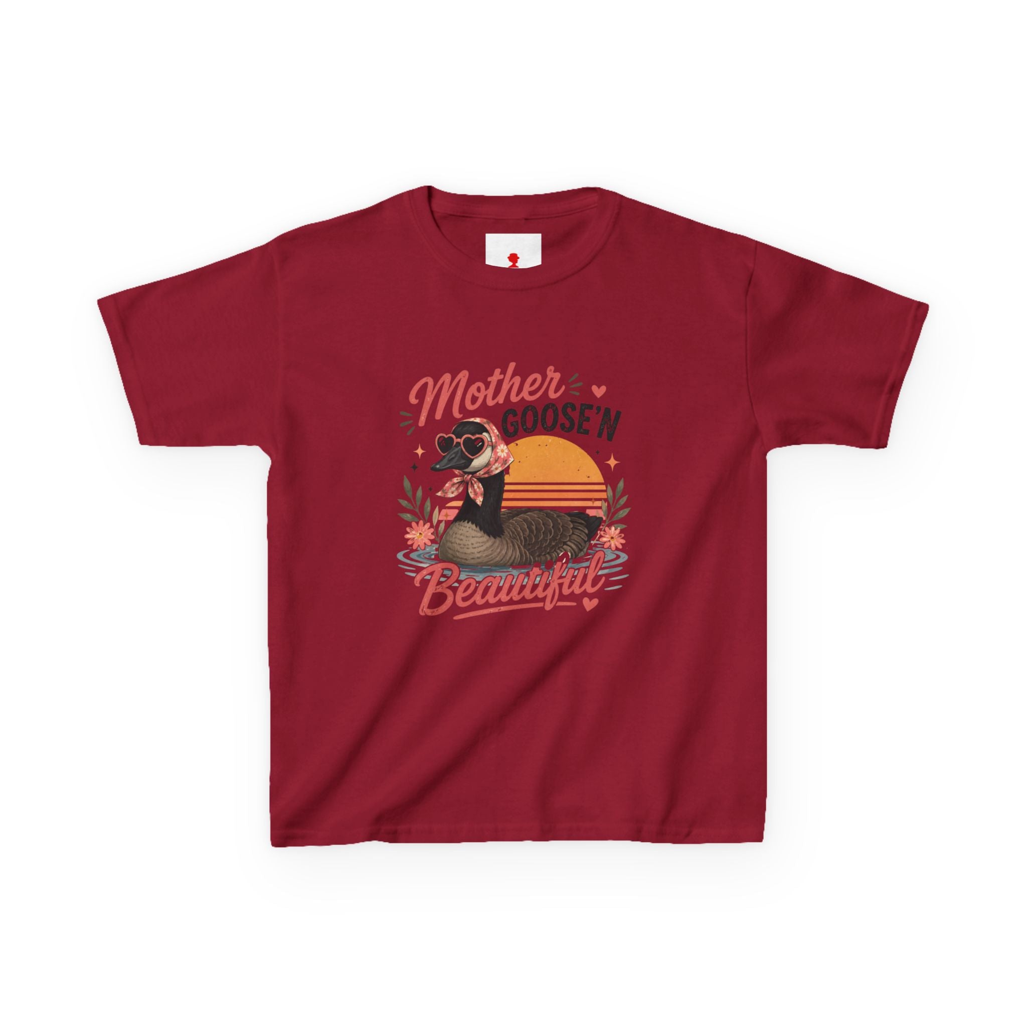 Kids Tee — "Mother Goose'n Beautiful" Cute Vintage Goose Graphic