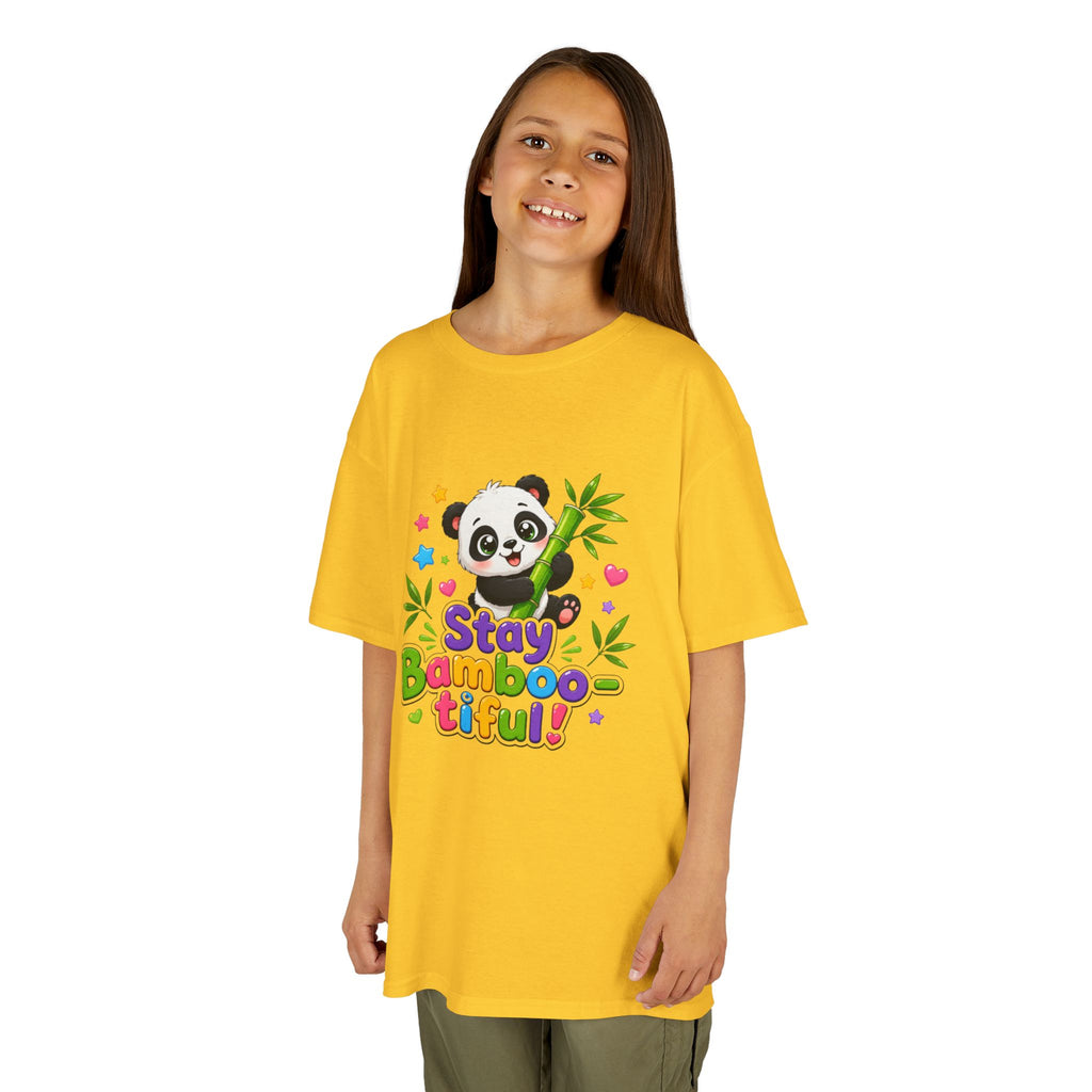 Kids Panda 'Stay Bambootiful!' T-Shirt — Cute Bamboo Forest Tee for Boys & Girls