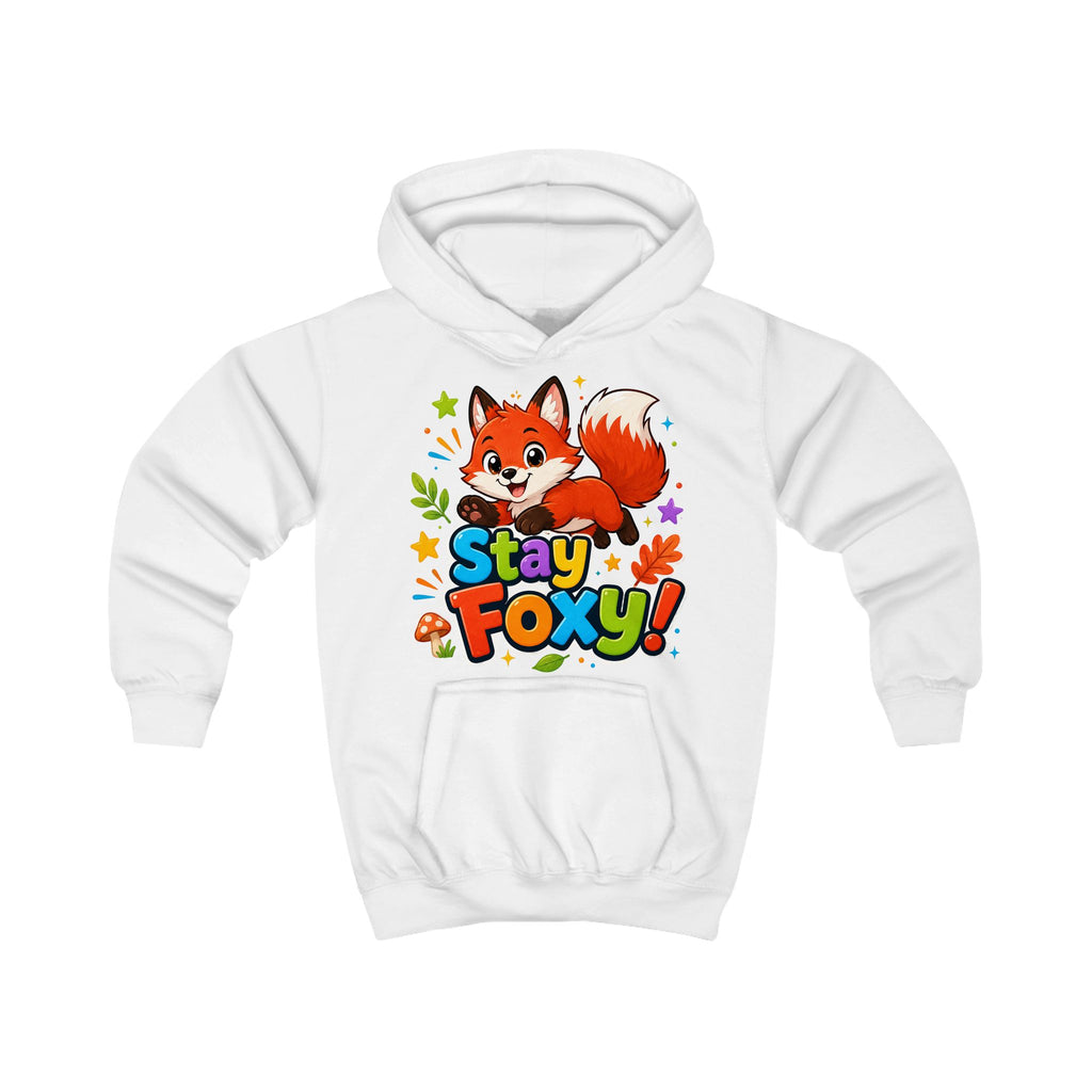 Kids Hoodie - "Stay Foxy" Cute Fox Graphic Pullover for Children