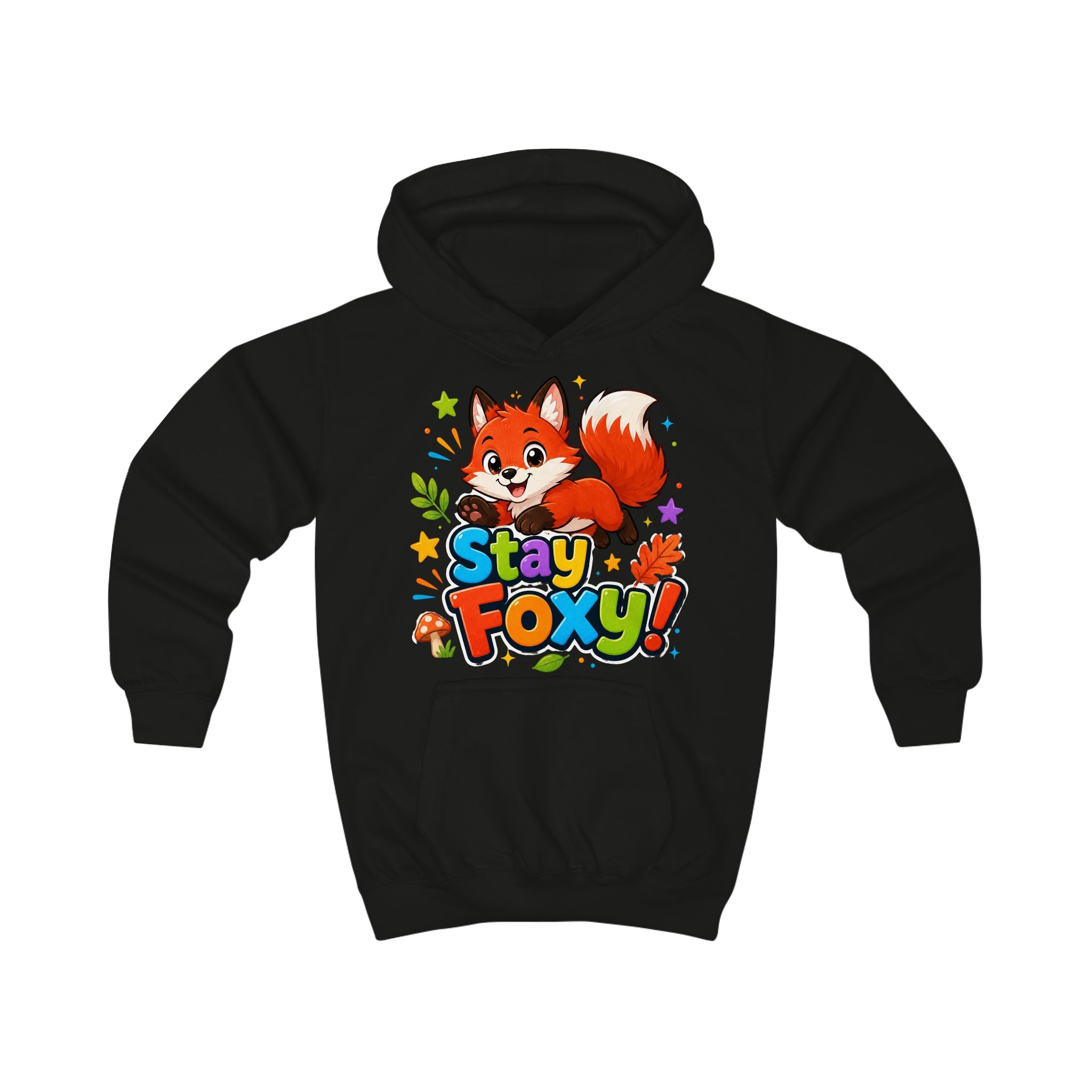 Kids Hoodie - "Stay Foxy" Cute Fox Graphic Pullover for Children