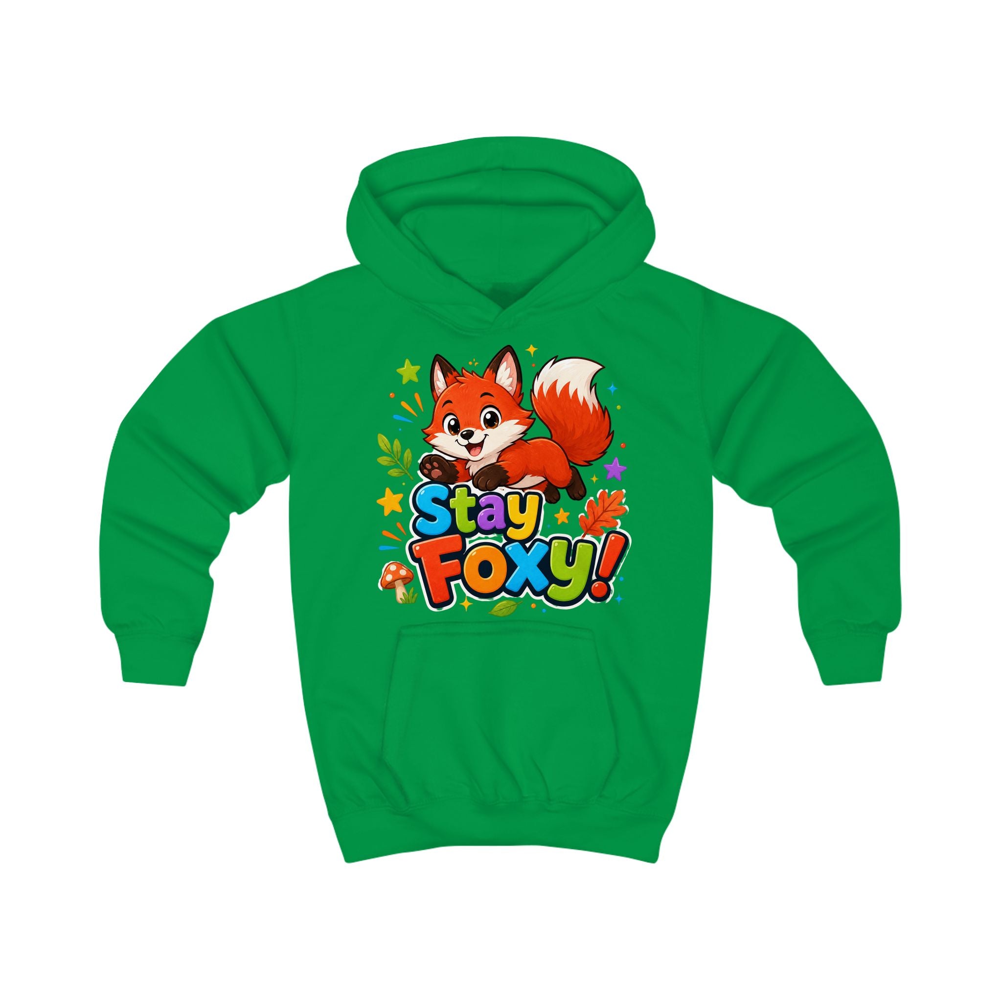 Kids Hoodie - "Stay Foxy" Cute Fox Graphic Pullover for Children