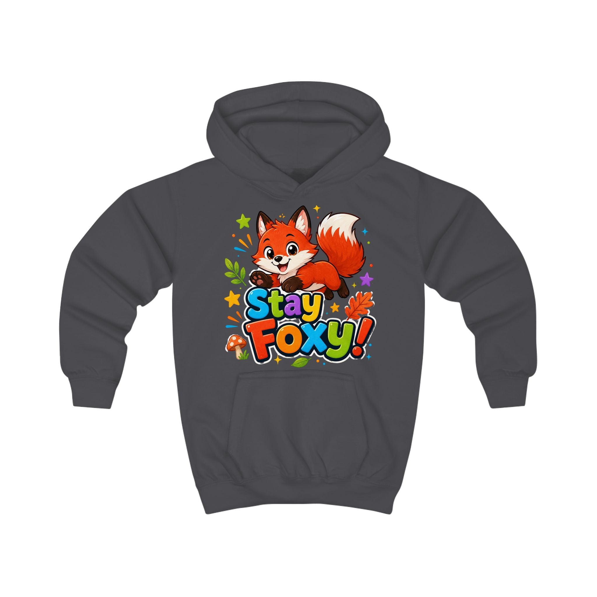 Kids Hoodie - "Stay Foxy" Cute Fox Graphic Pullover for Children
