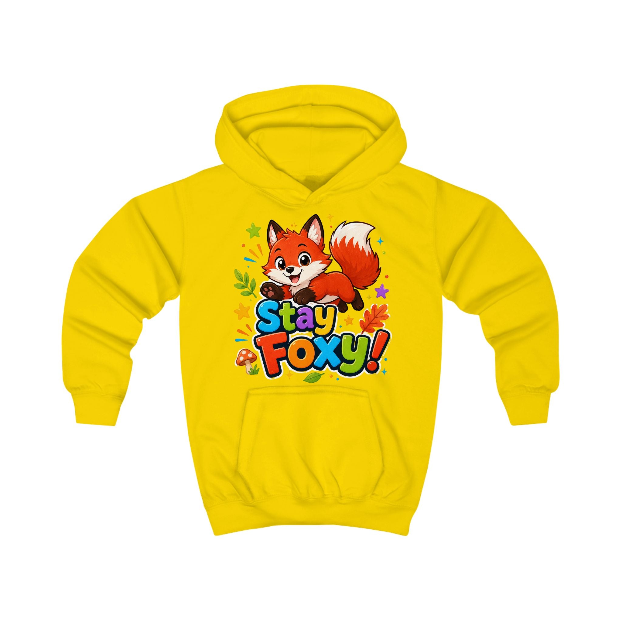 Kids Hoodie - "Stay Foxy" Cute Fox Graphic Pullover for Children