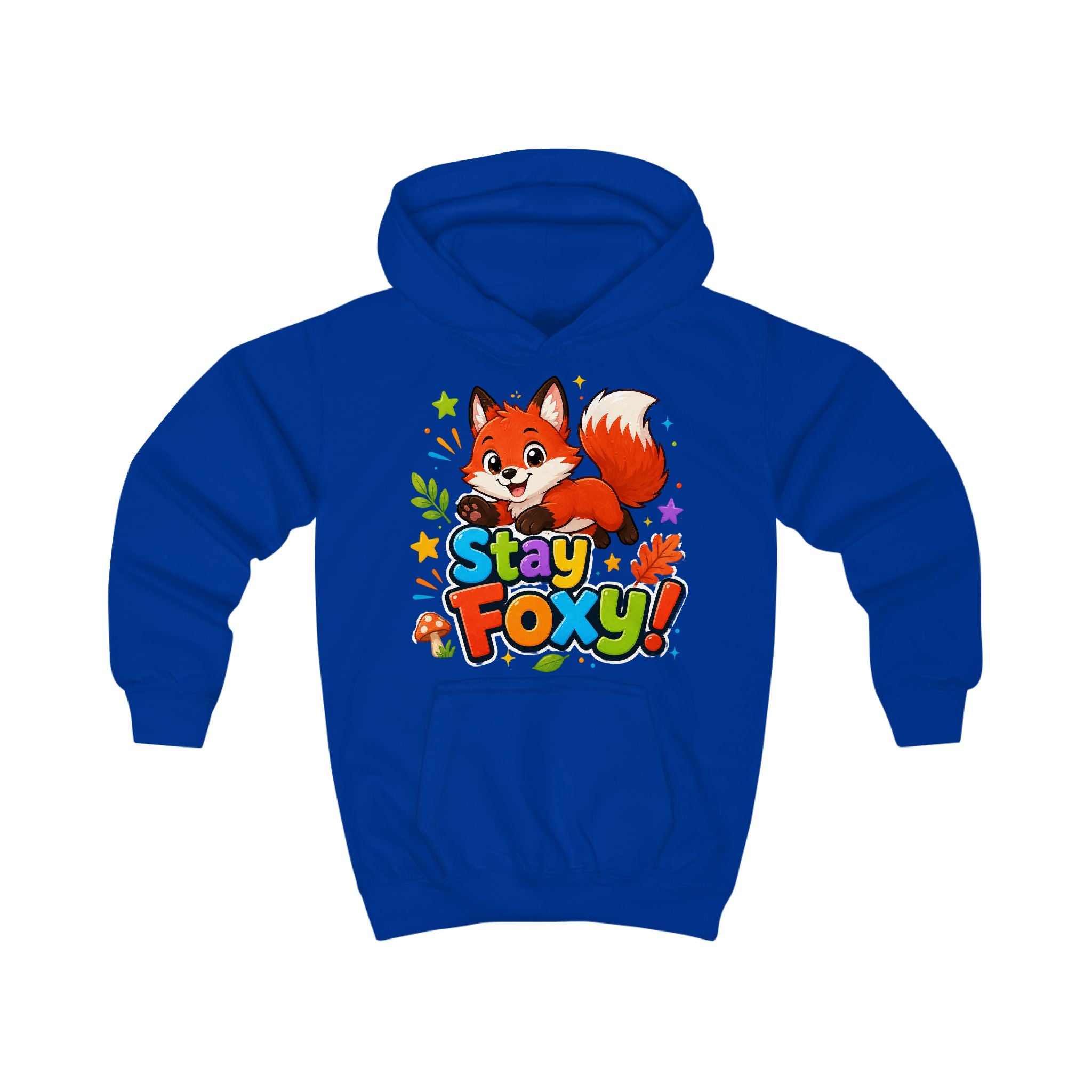 Kids Hoodie - "Stay Foxy" Cute Fox Graphic Pullover for Children
