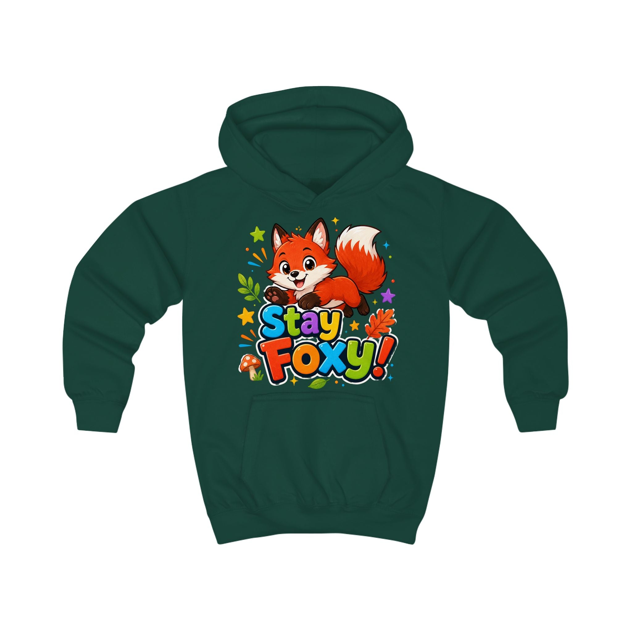 Kids Hoodie - "Stay Foxy" Cute Fox Graphic Pullover for Children