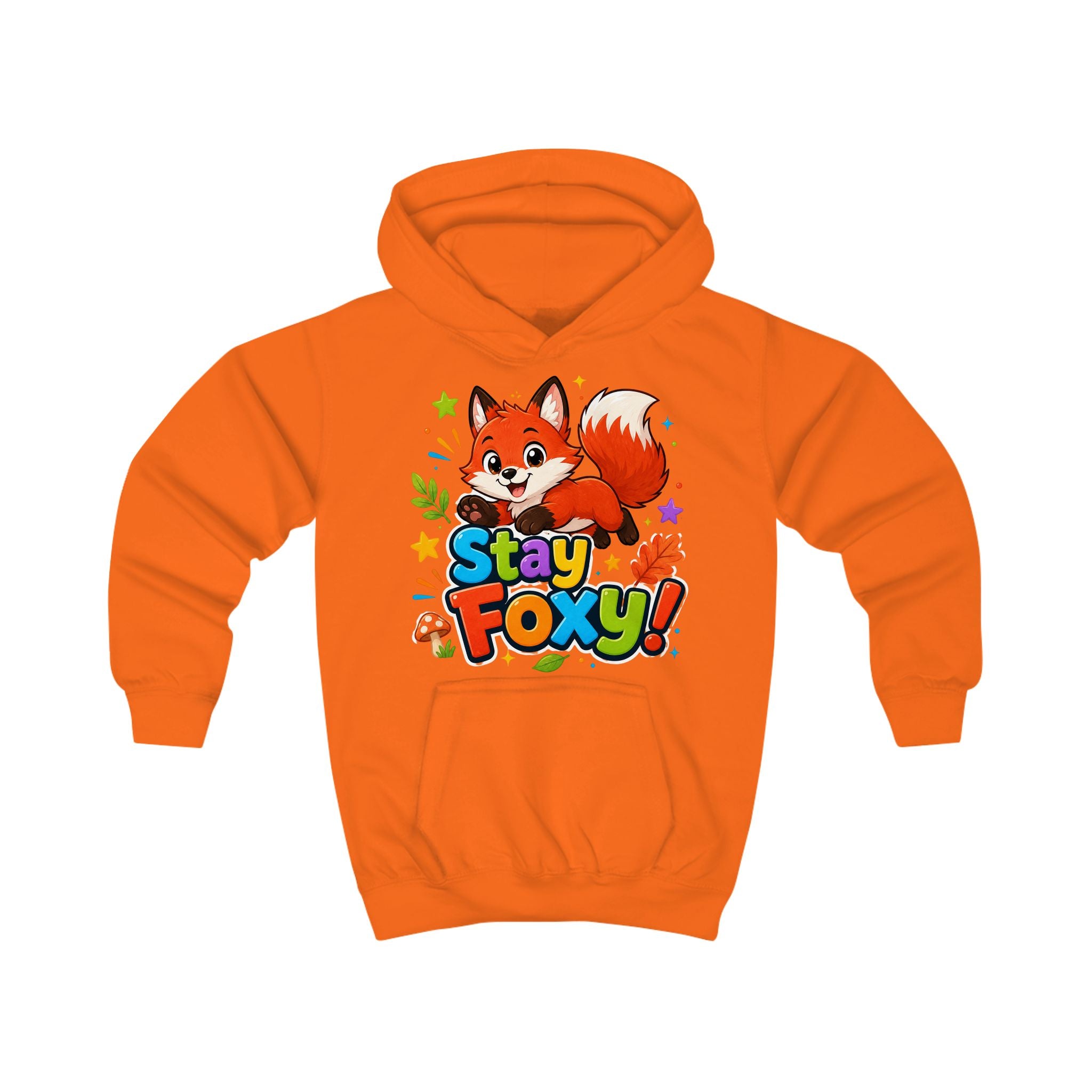 Kids Hoodie - "Stay Foxy" Cute Fox Graphic Pullover for Children