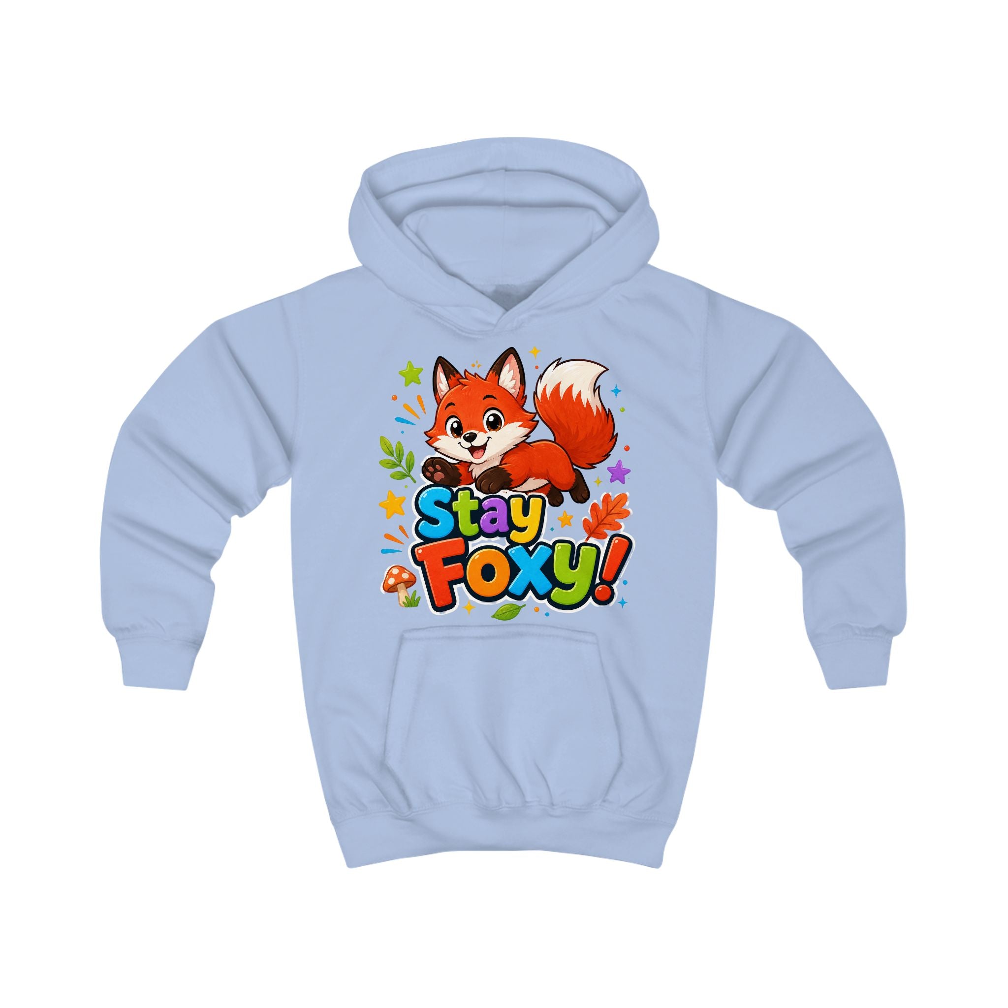 Kids Hoodie - "Stay Foxy" Cute Fox Graphic Pullover for Children