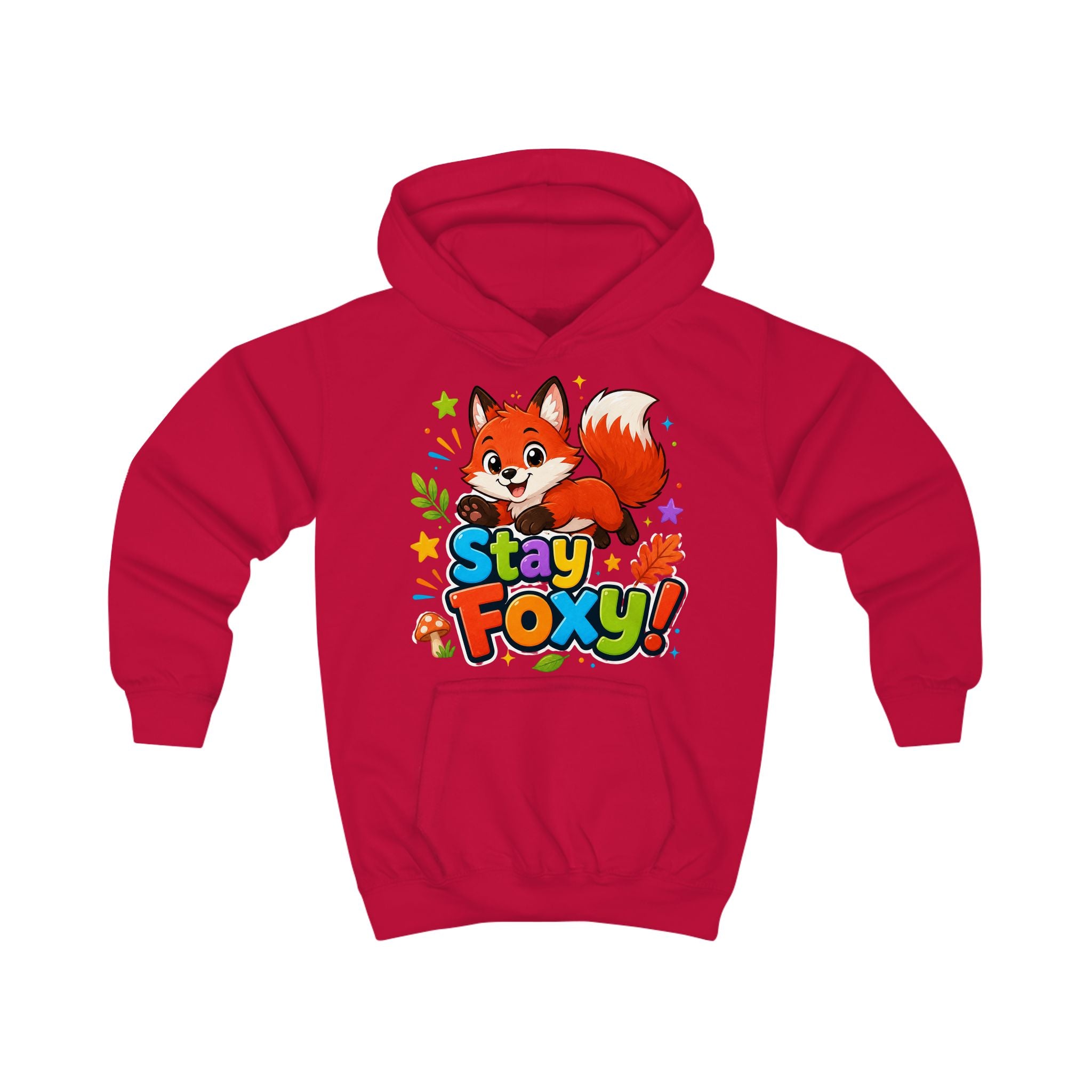 Kids Hoodie - "Stay Foxy" Cute Fox Graphic Pullover for Children