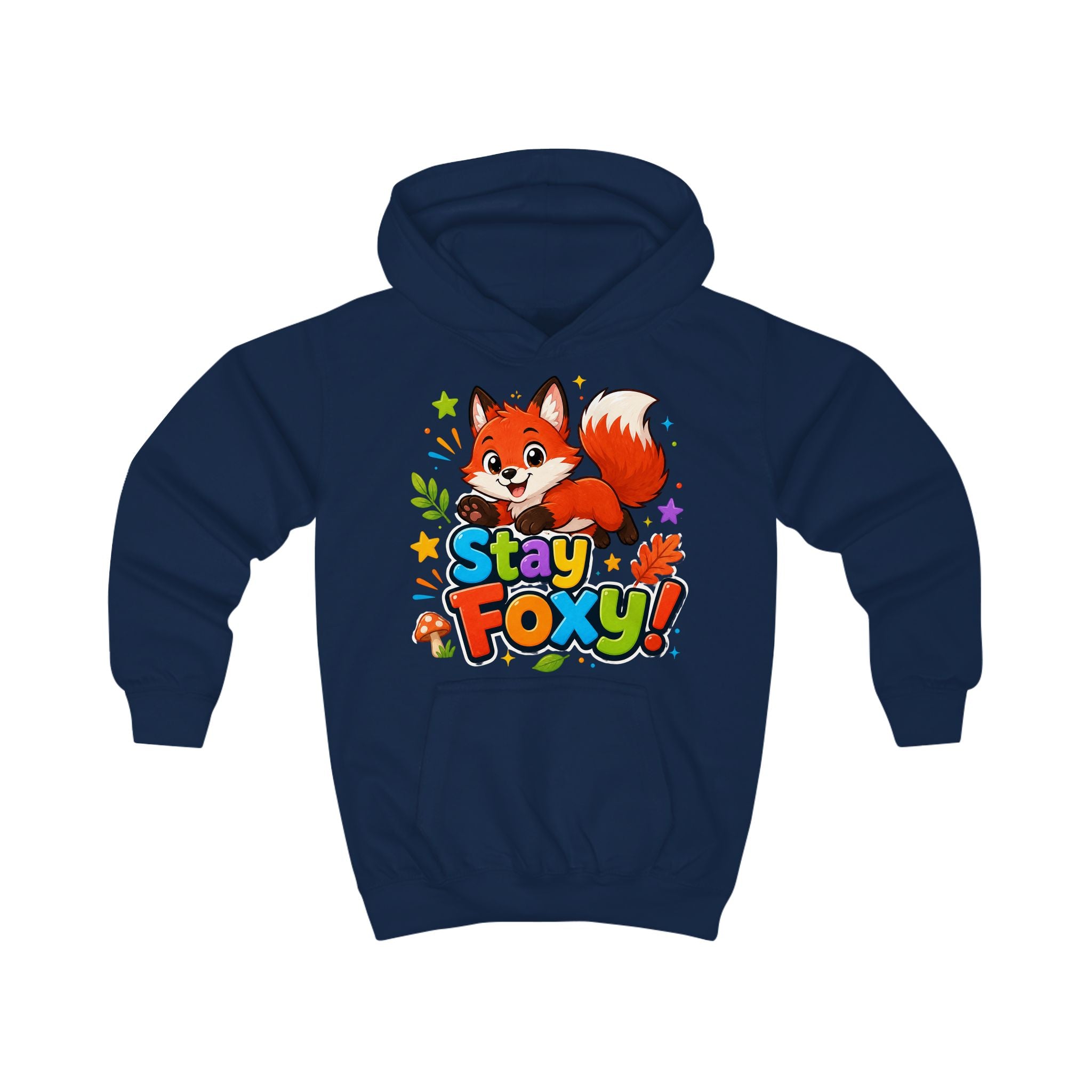 Kids Hoodie - "Stay Foxy" Cute Fox Graphic Pullover for Children