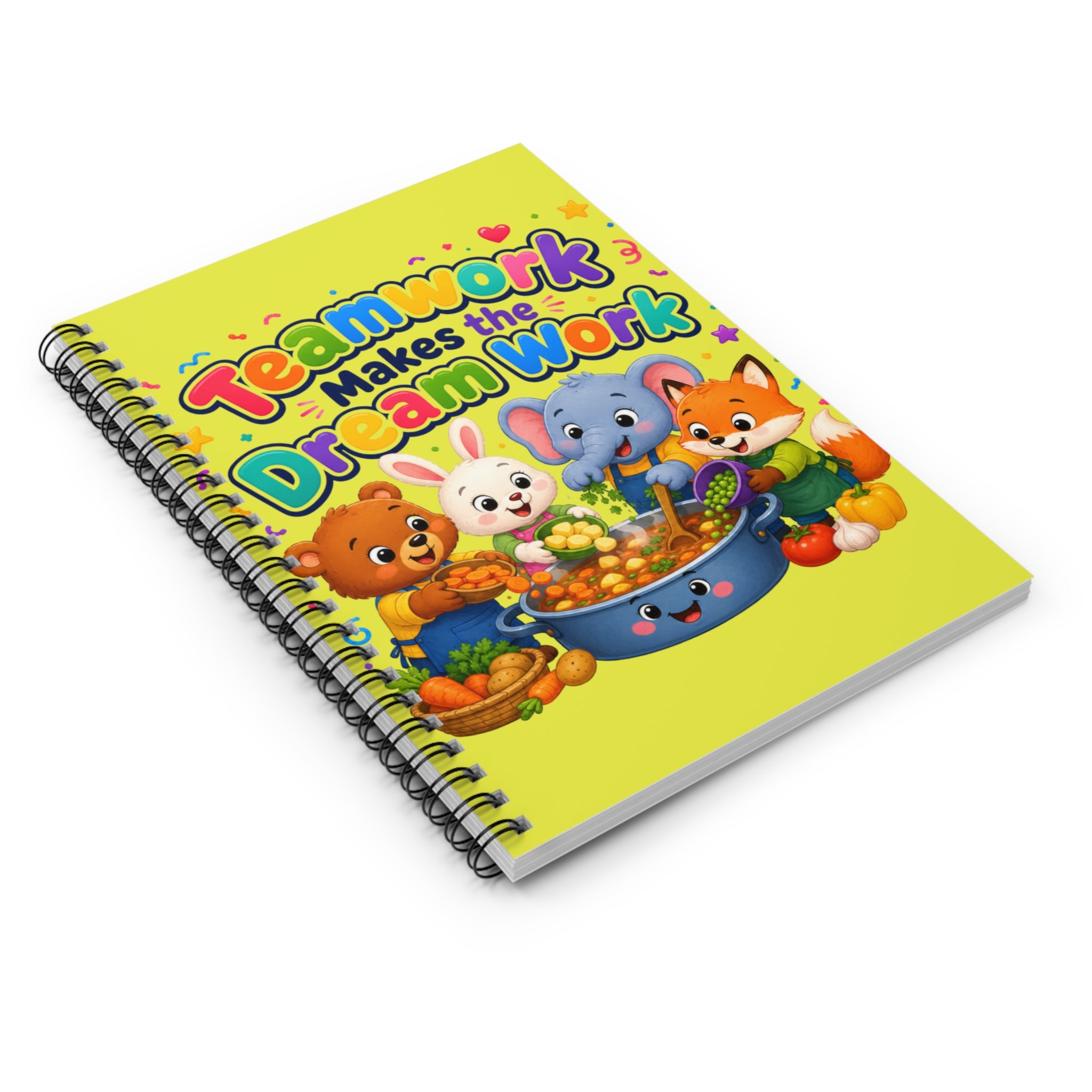 Teamwork Makes the Dream Work Spiral Notebook – Cute Kids Classroom Journal