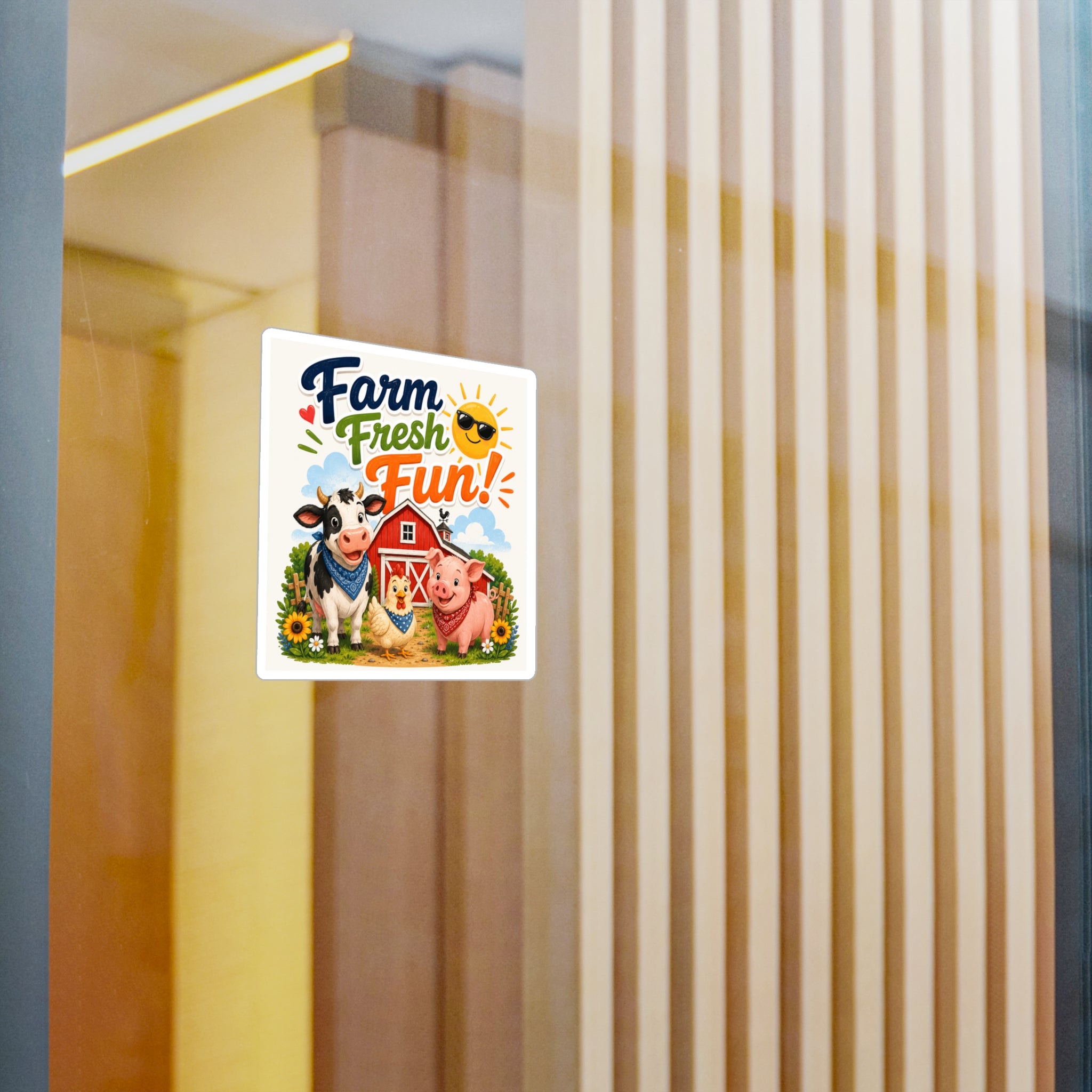 Farm Fresh Fun! Vinyl Sticker — Cute Barnyard Animal Decal