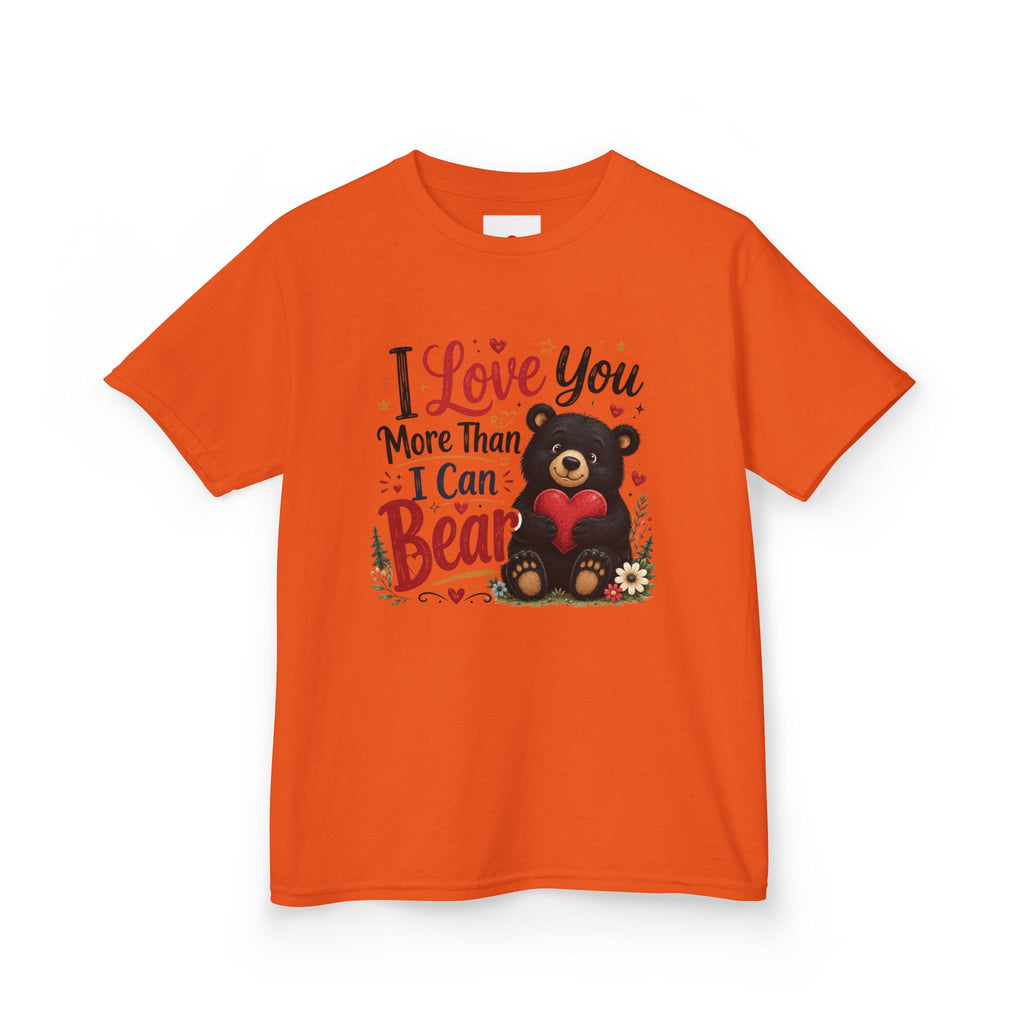 Kids T-Shirt - "I Love You More Than I Can Bear" Cute Bear Valentine Tee