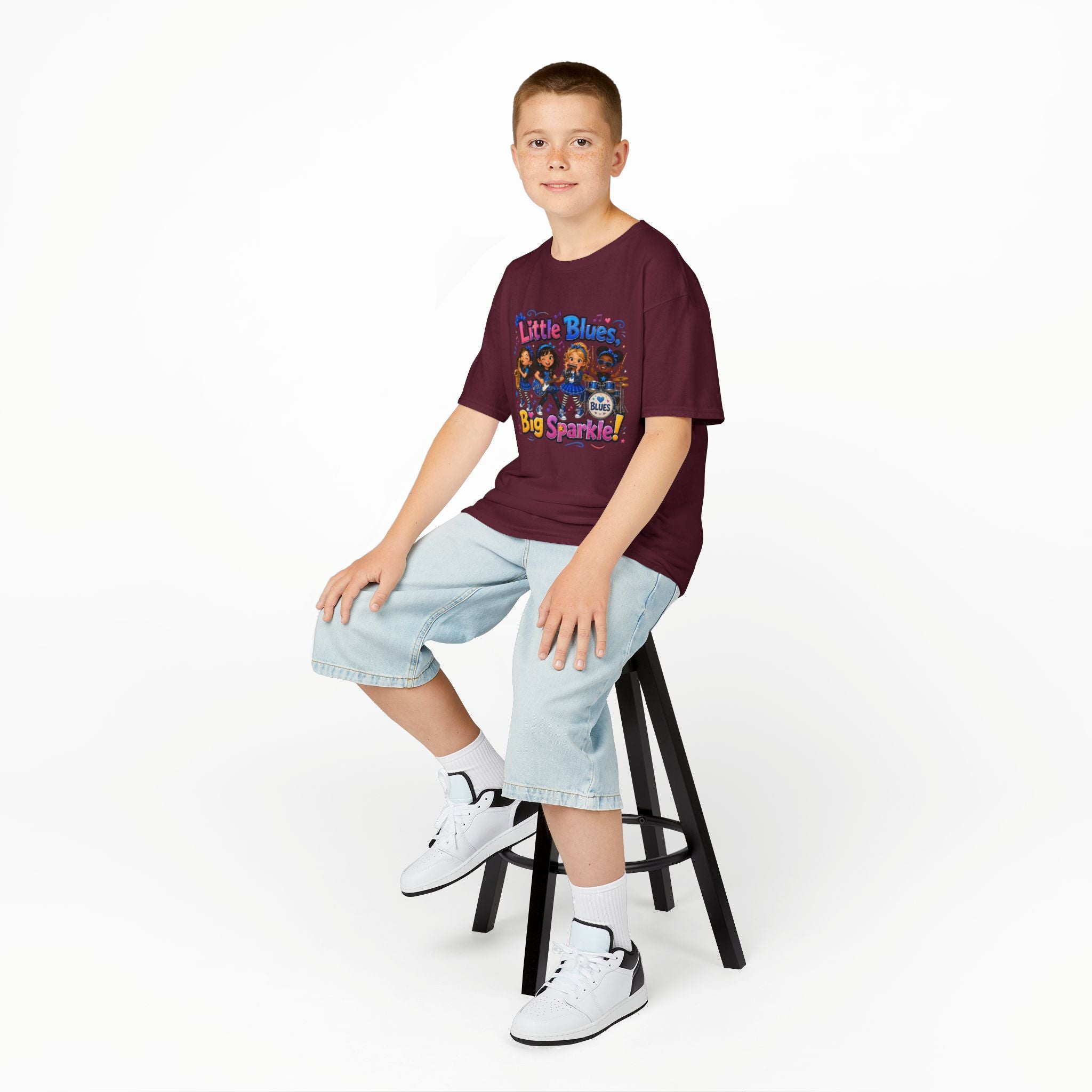Kids Tee — "Little Blues Big Sparkle" Band Graphic