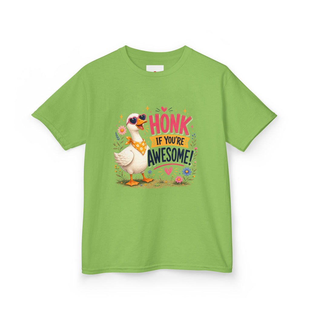 Kids Tee — "Honk If You're Awesome!" Cute Goose Graphic Shirt