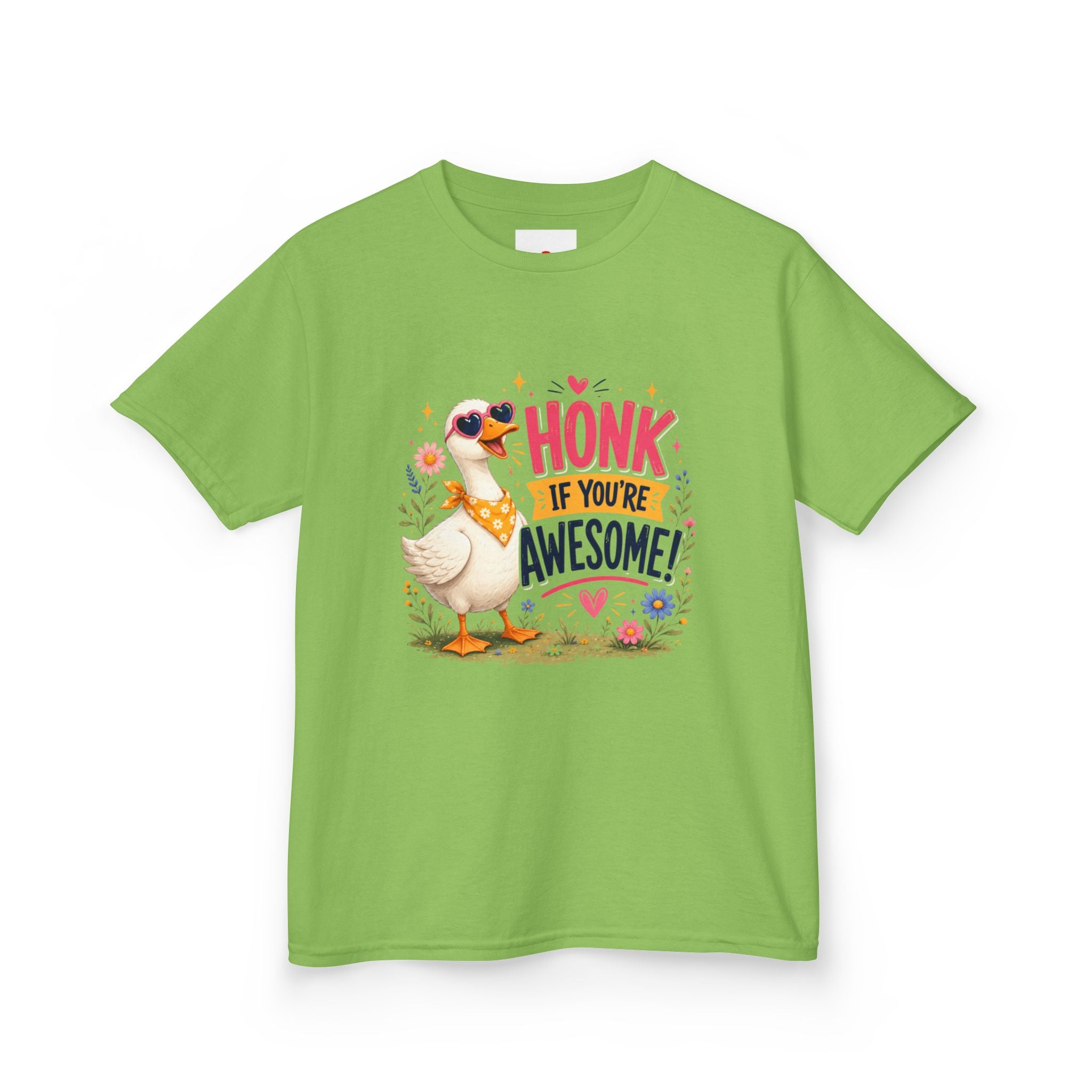 Kids Tee — "Honk If You're Awesome!" Cute Goose Graphic Shirt
