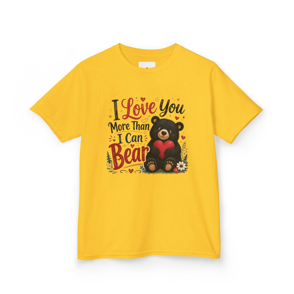 Kids T-Shirt - "I Love You More Than I Can Bear" Cute Bear Valentine Tee