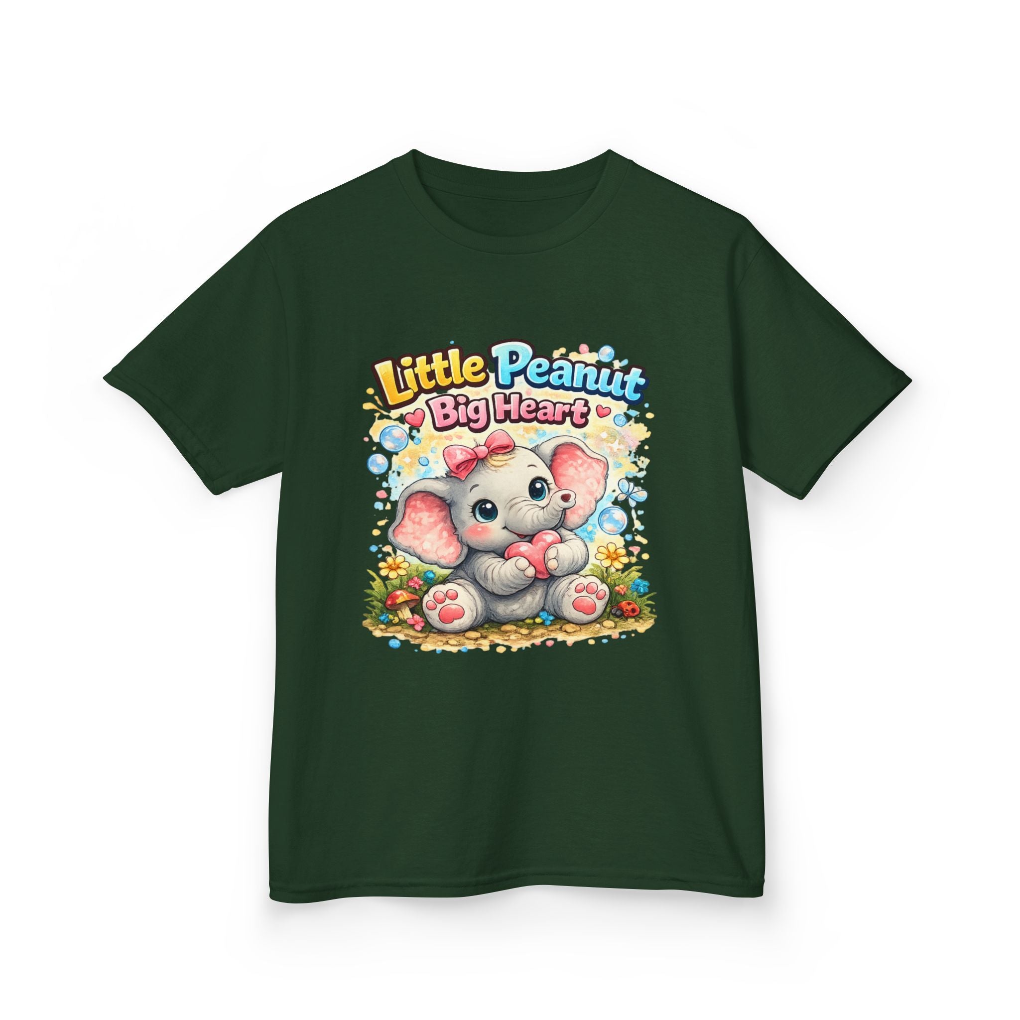 Kids Tee — "Little Peanut Big Heart" Cute Baby Elephant Shirt for Toddlers
