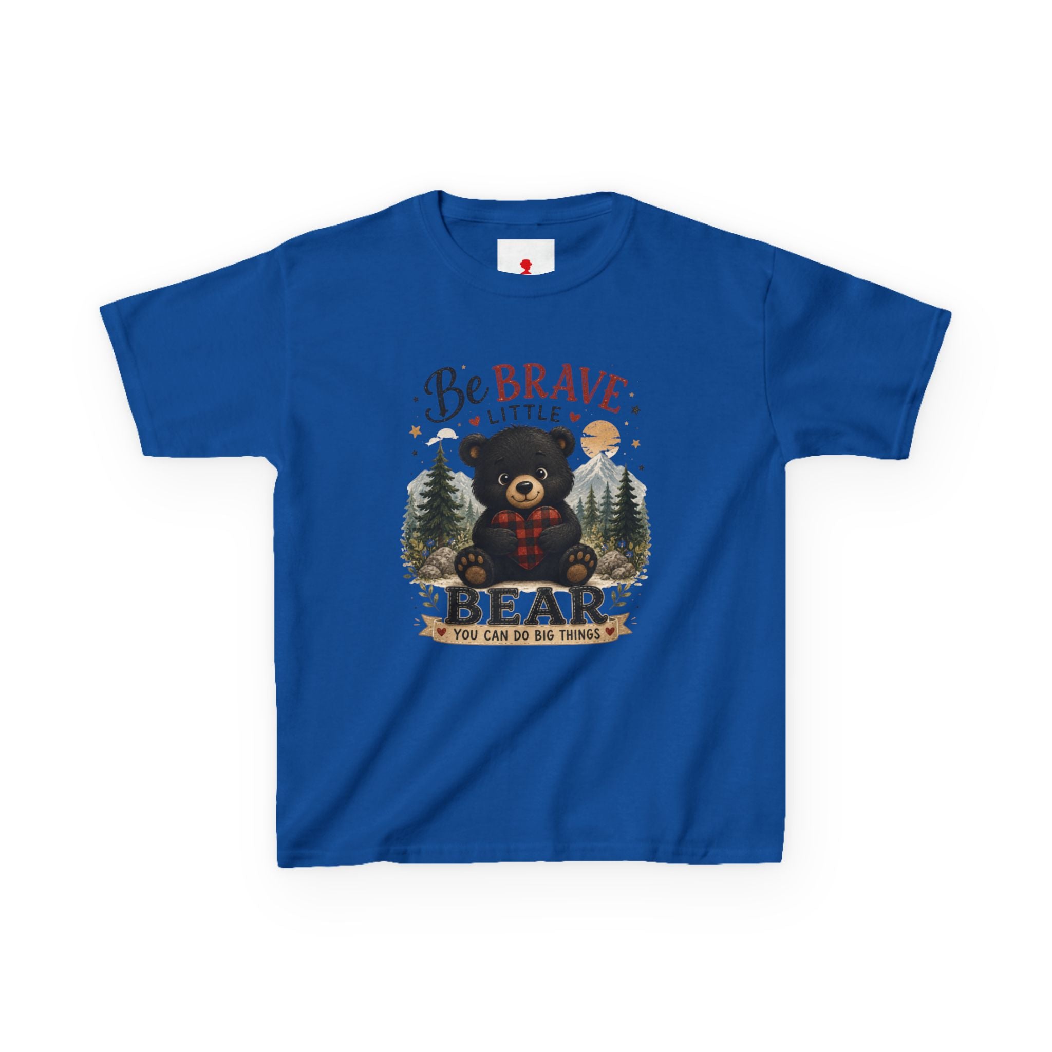 Kids T‑Shirt — "Be Brave Little Bear" Cute Woodland Bear Tee for Children, Inspirational Adventure Gift