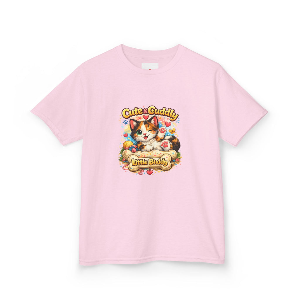 Kids T-Shirt — "Cute & Cuddly Little Buddy" Cat Graphic Tee