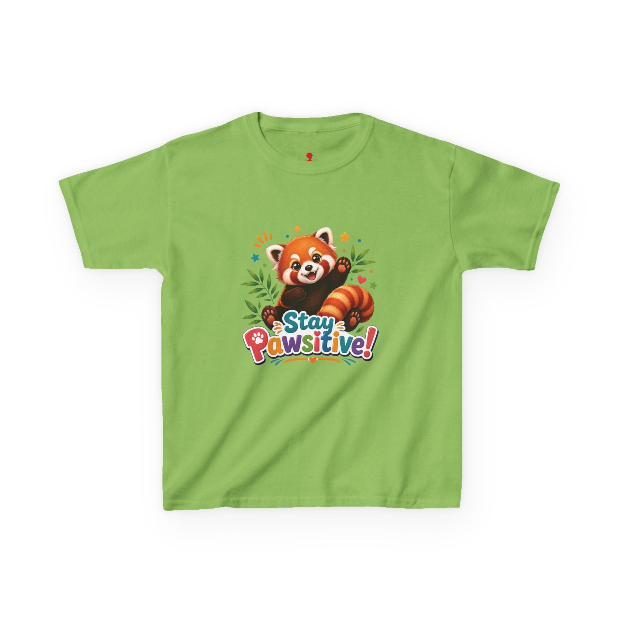Stay Pawsitive Red Panda Kids Tee | Cute Animal Positive Message