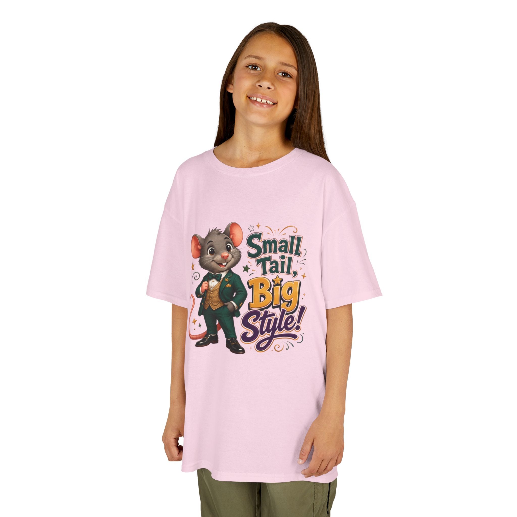 Kids T-Shirt — “Small Tail, Big Style!” Cartoon Mouse Graphic Tee