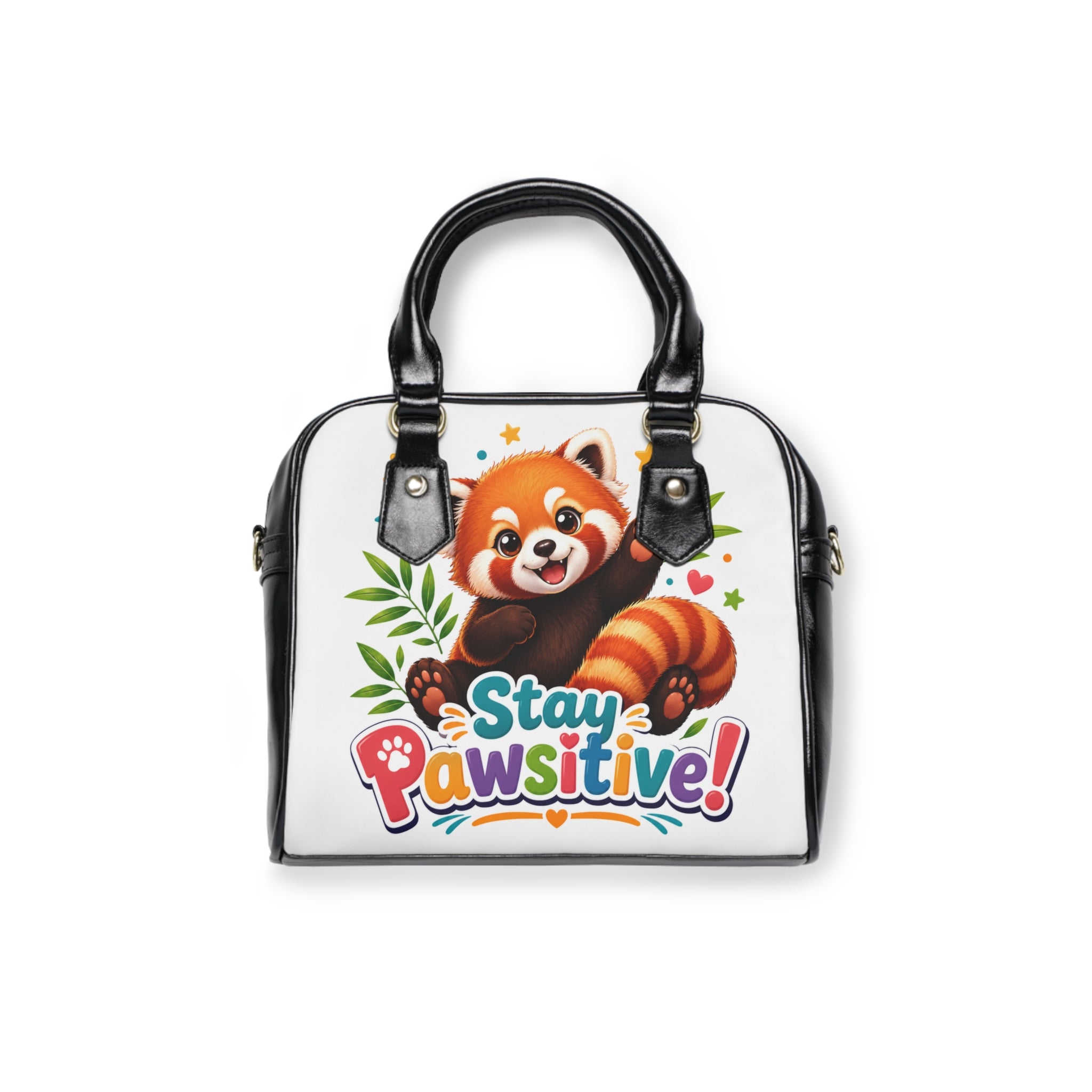 Stay Pawsitive Red Panda Shoulder Handbag | Cute Animal Print