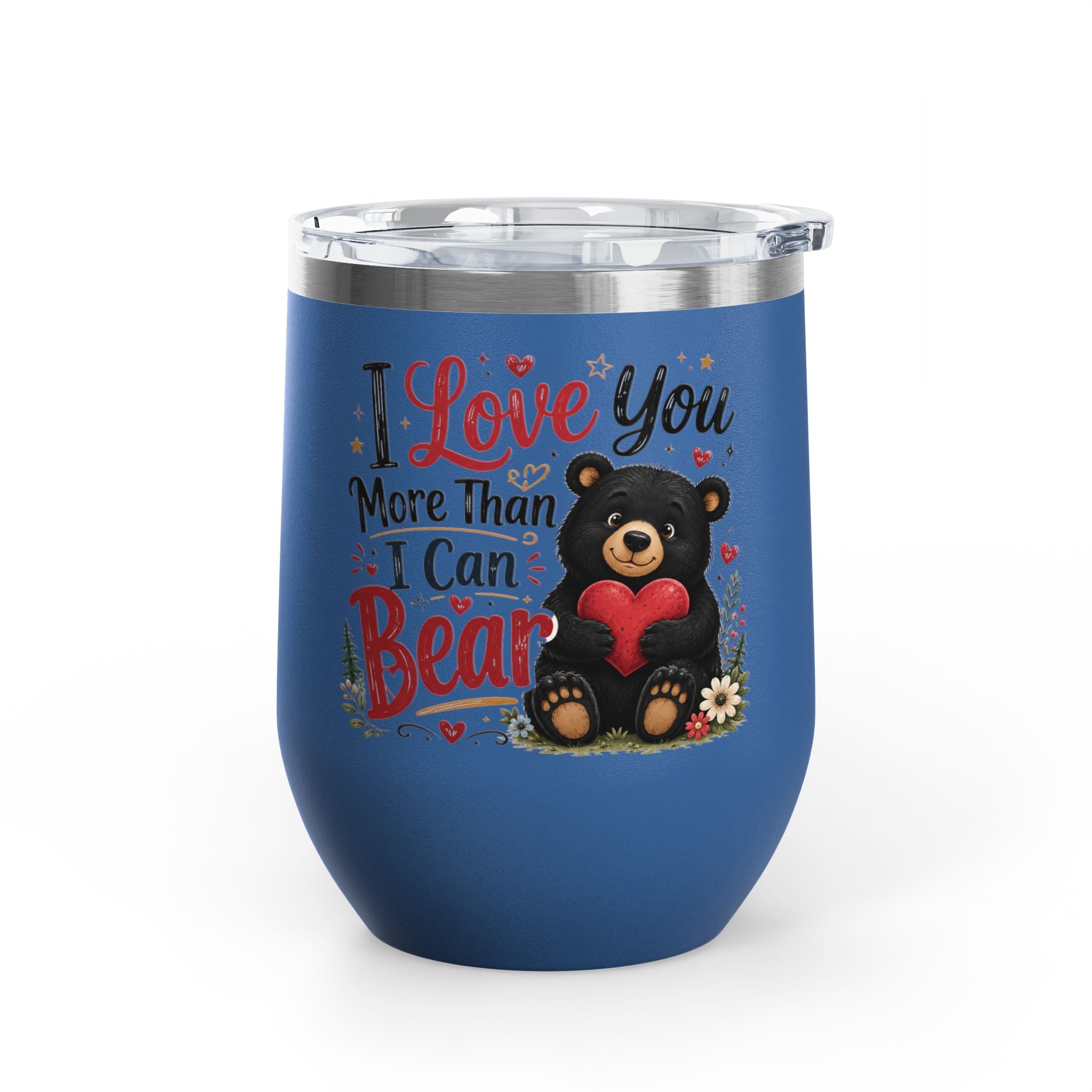 “I Love You More Than I Can Bear” Cute Bear Glass, 12oz