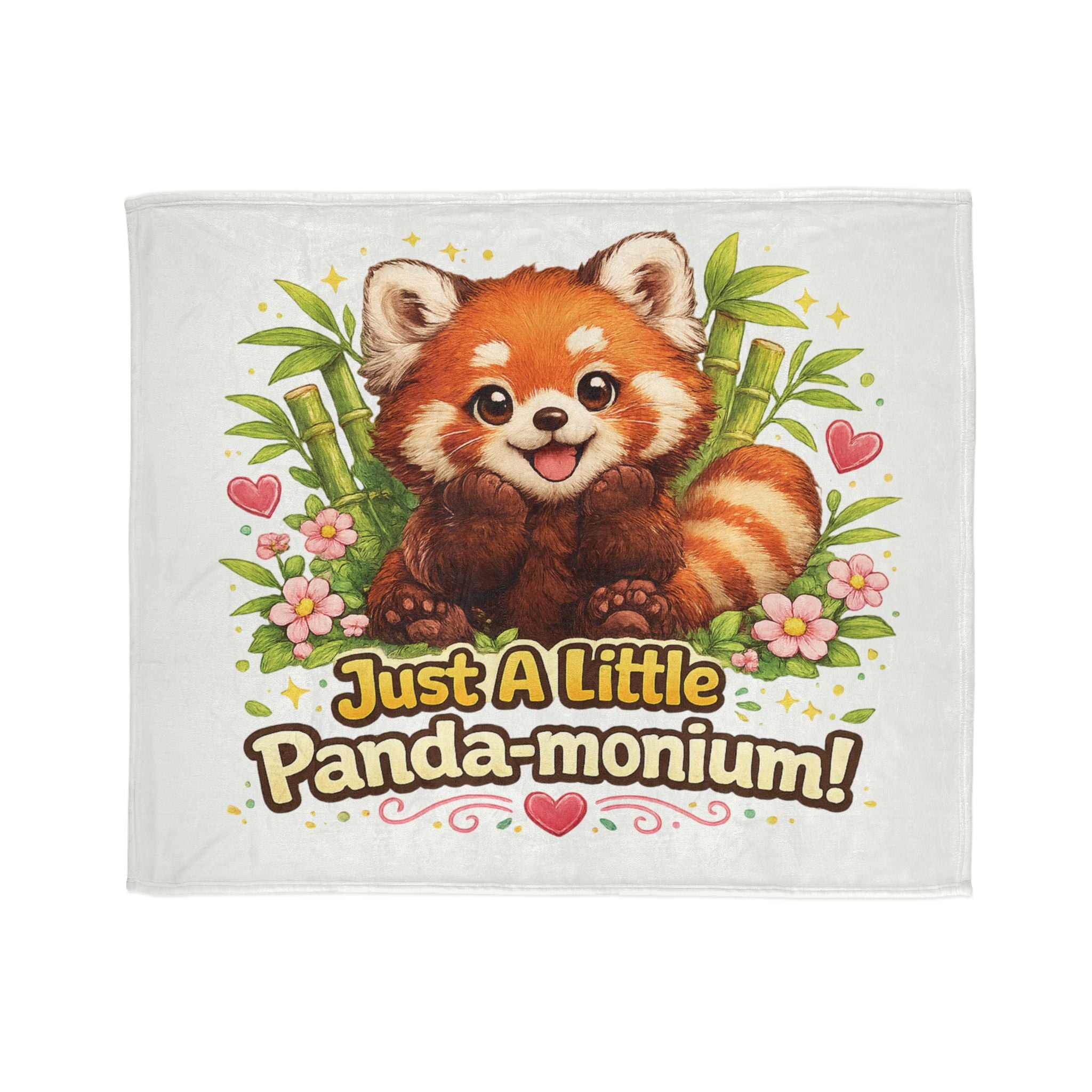 Red Panda Illustration Just A Little Panda-monium Blanket | Cute Animal Throw