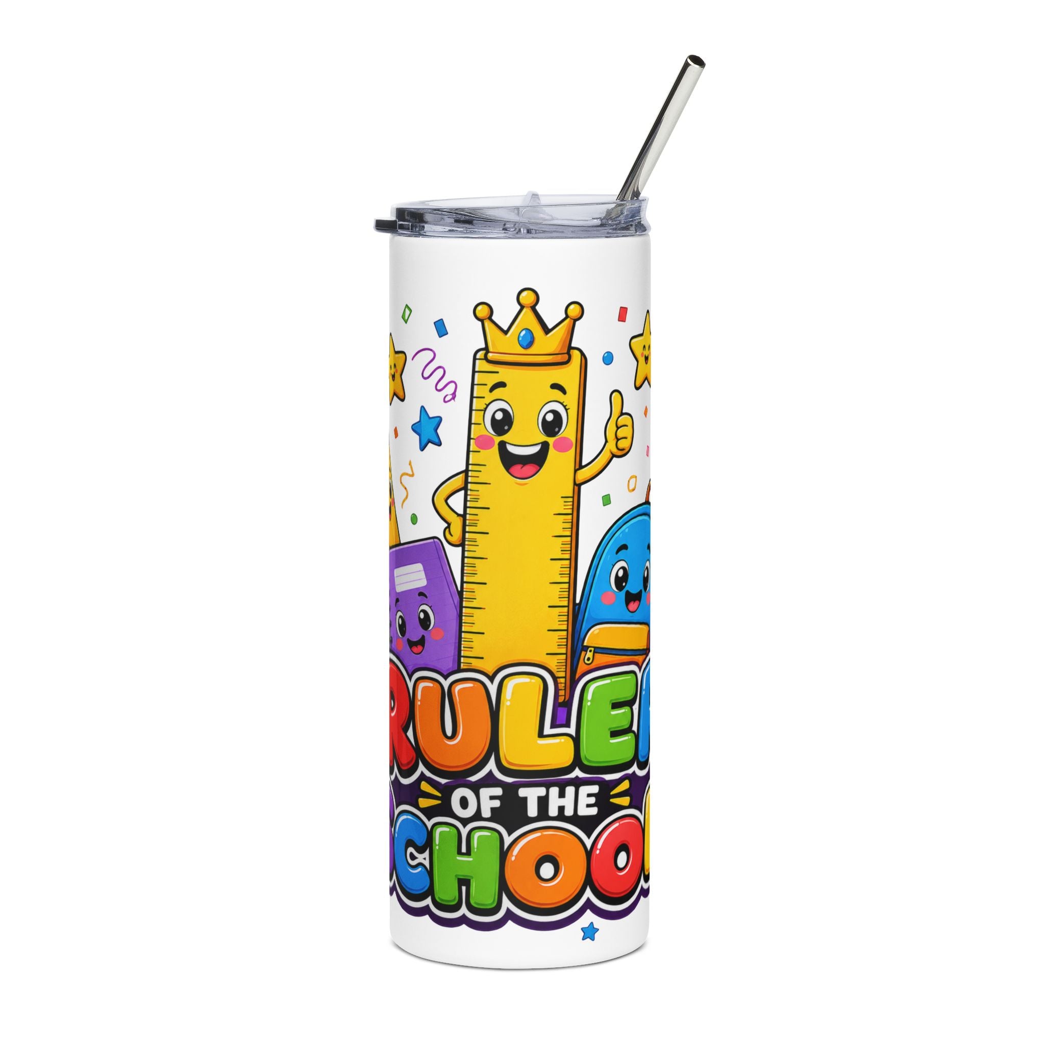 Rules of the School colorful school supplies Tumbler | 20oz stainless steel