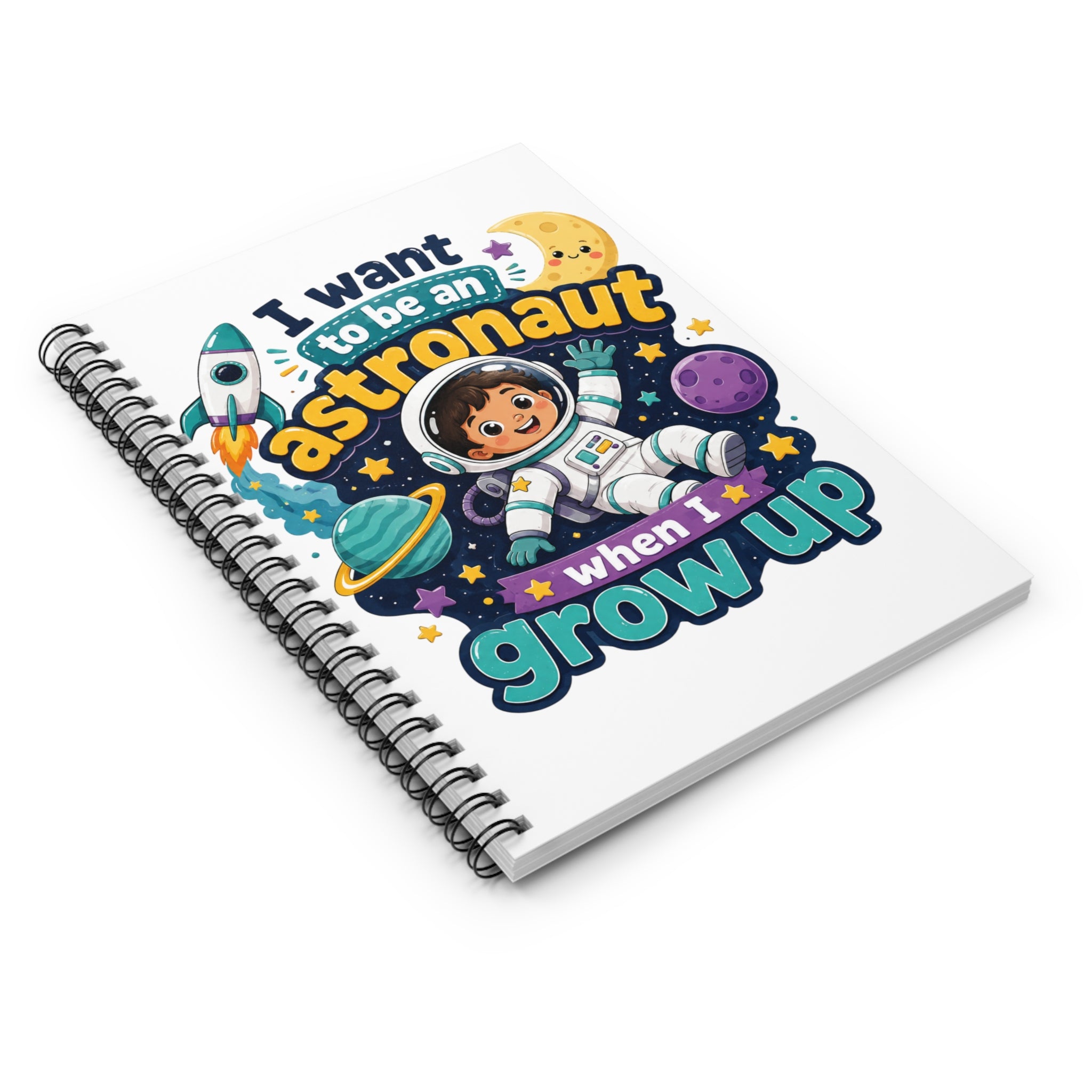 Kids' Astronaut Notebook — "I Want to Be an Astronaut When I Grow Up" Spiral Journal