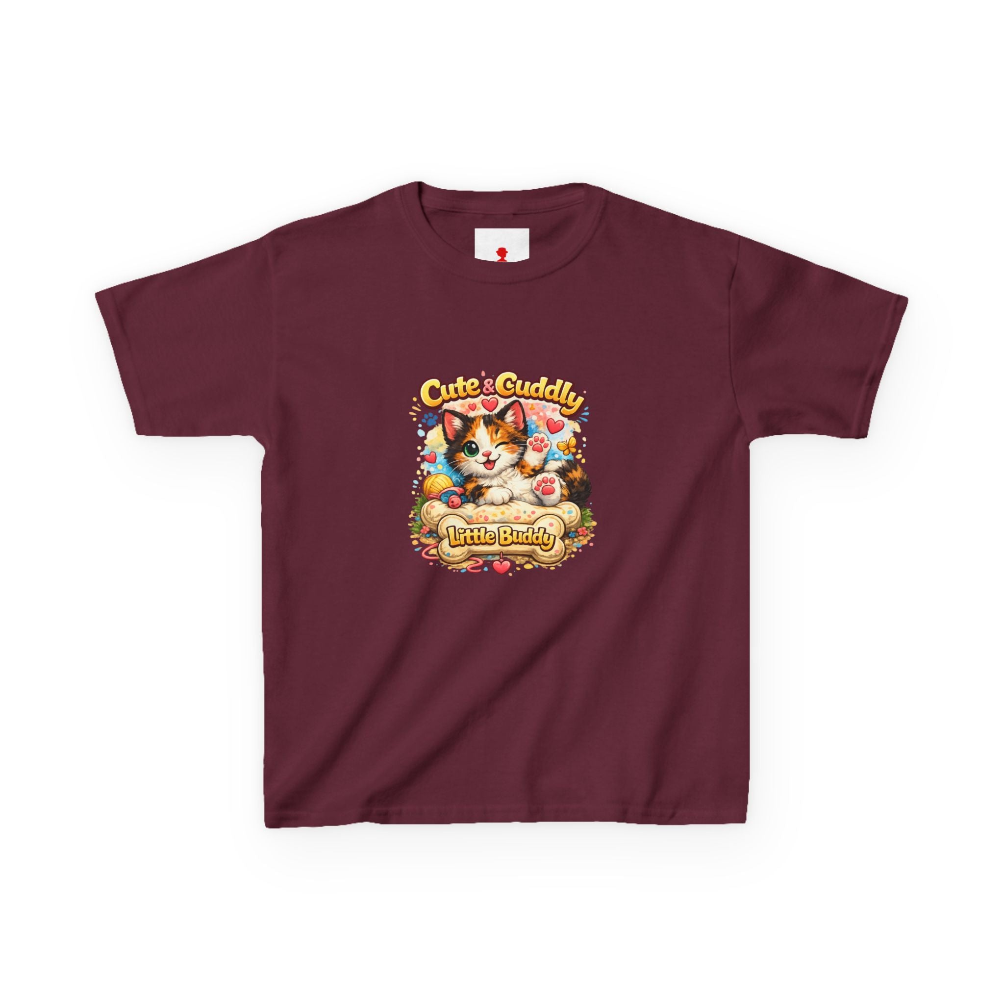 Kids T-Shirt — "Cute & Cuddly Little Buddy" Cat Graphic Tee