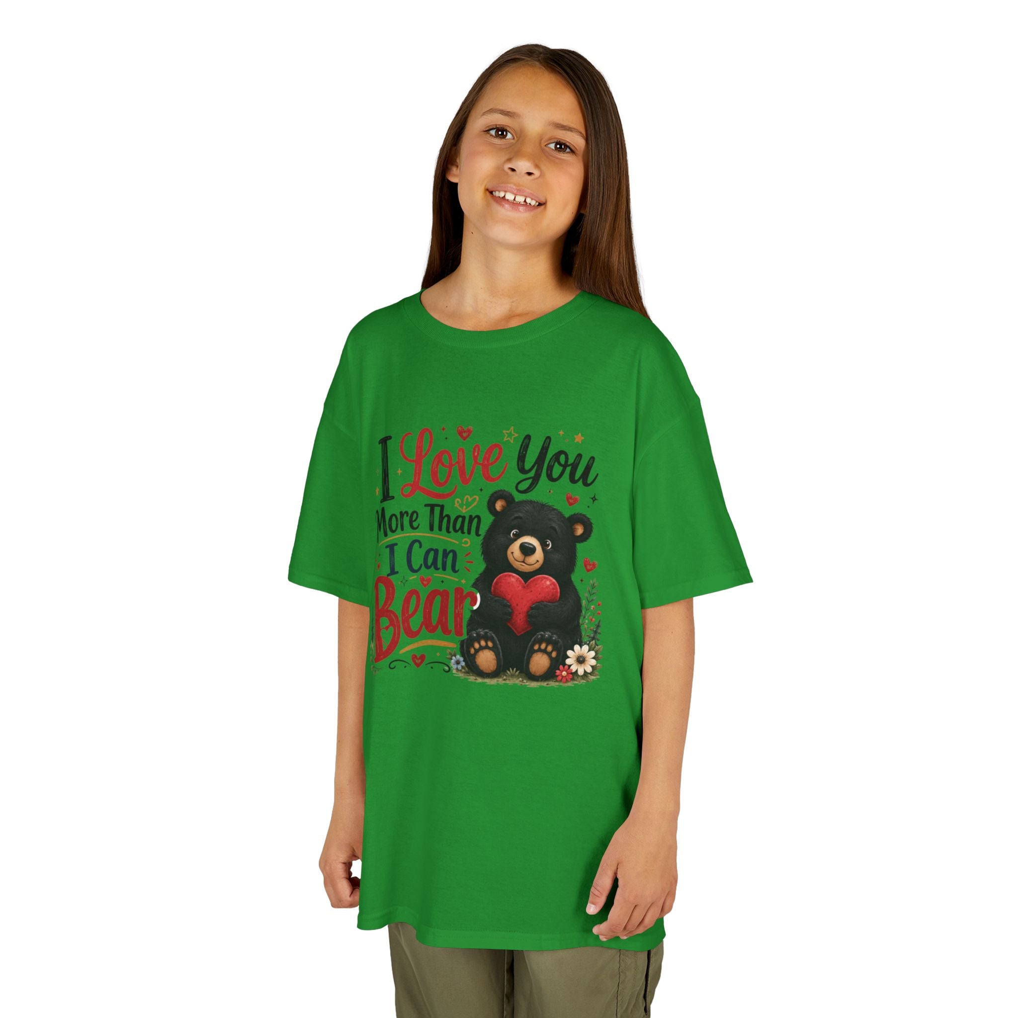 Kids T-Shirt - "I Love You More Than I Can Bear" Cute Bear Valentine Tee