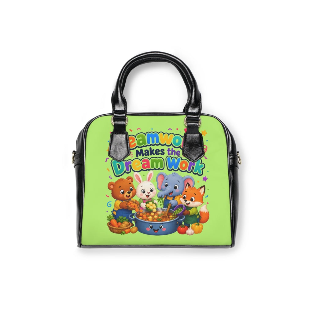 Shoulder Handbag — "Teamwork Makes the Dream Work" Cute Kids Animal Tote
