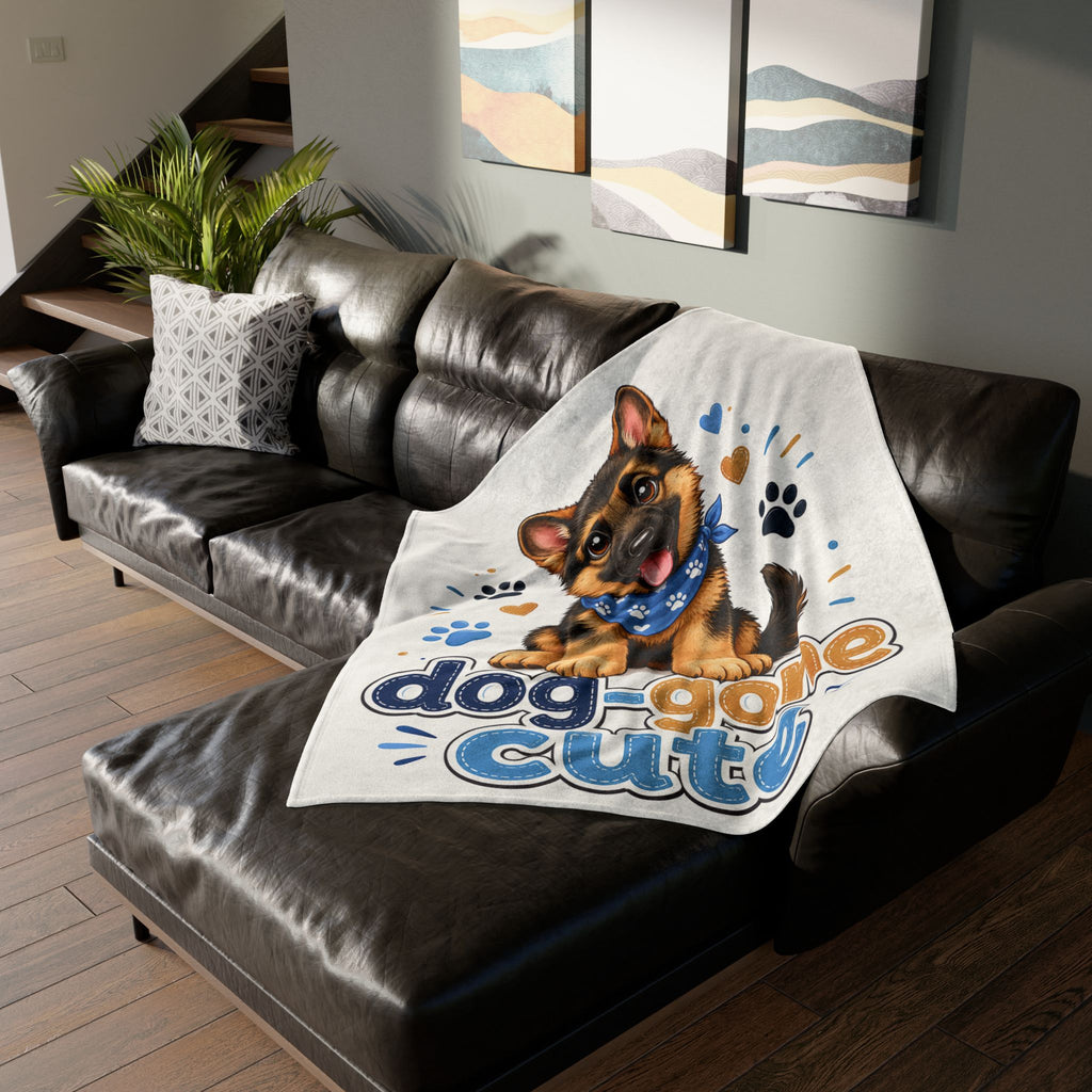 Dog-Gone Cute Puppy Blanket — Adorable German Shepherd Throw for Dog Lovers
