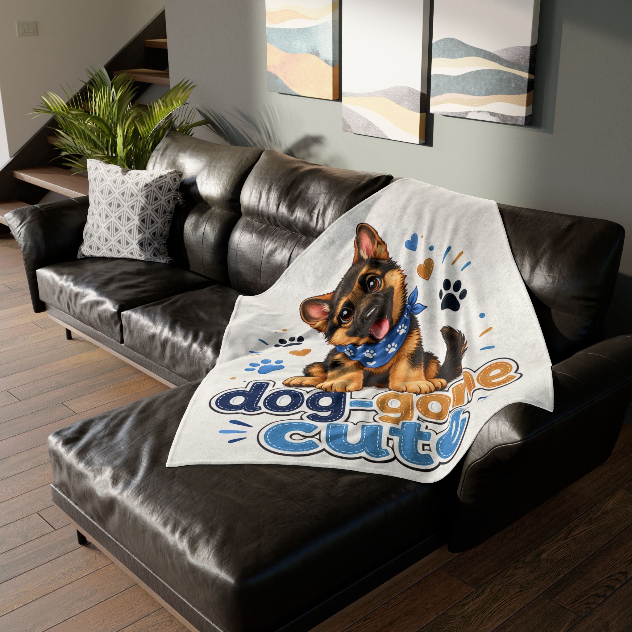 Dog-Gone Cute Puppy Blanket — Adorable German Shepherd Throw for Dog Lovers