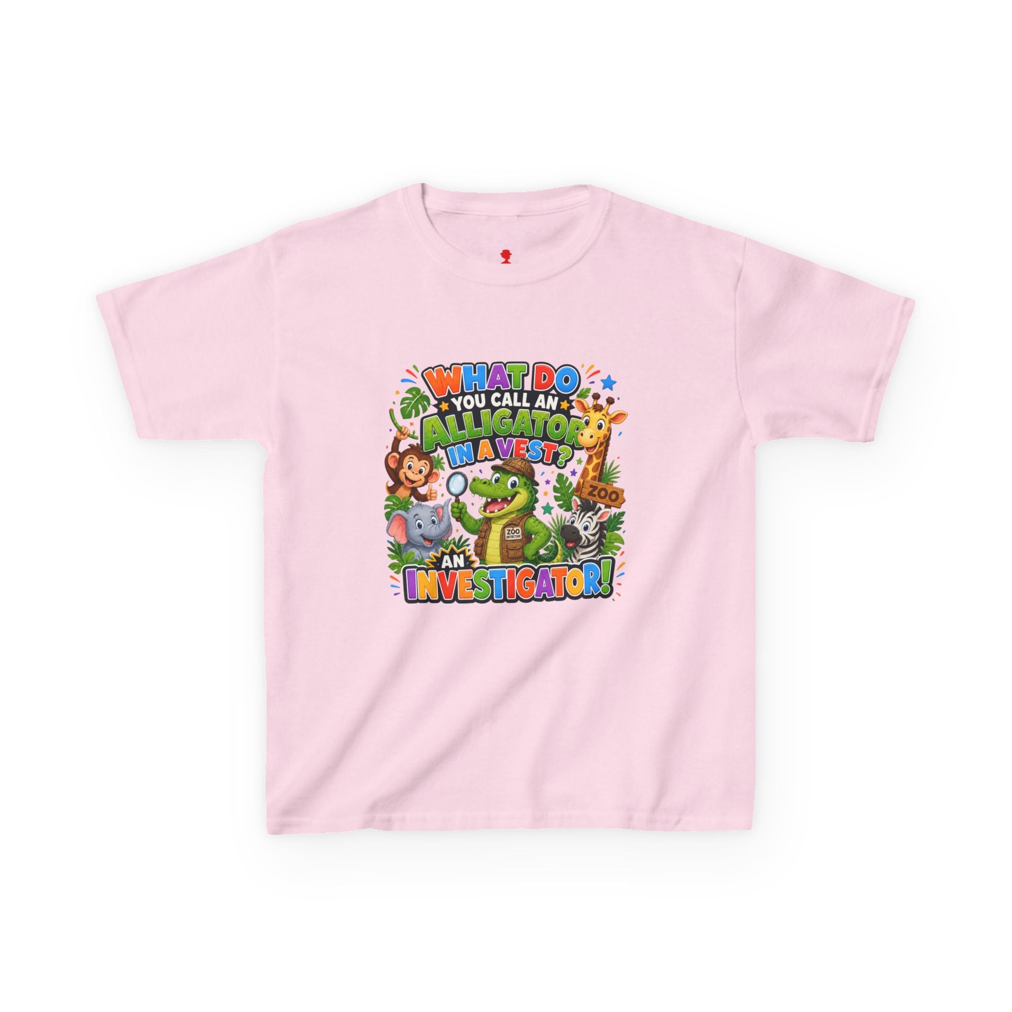 What Do You Call An Alligator? Investigator Kids T-Shirt | Cute Jungle Animals Puzzle