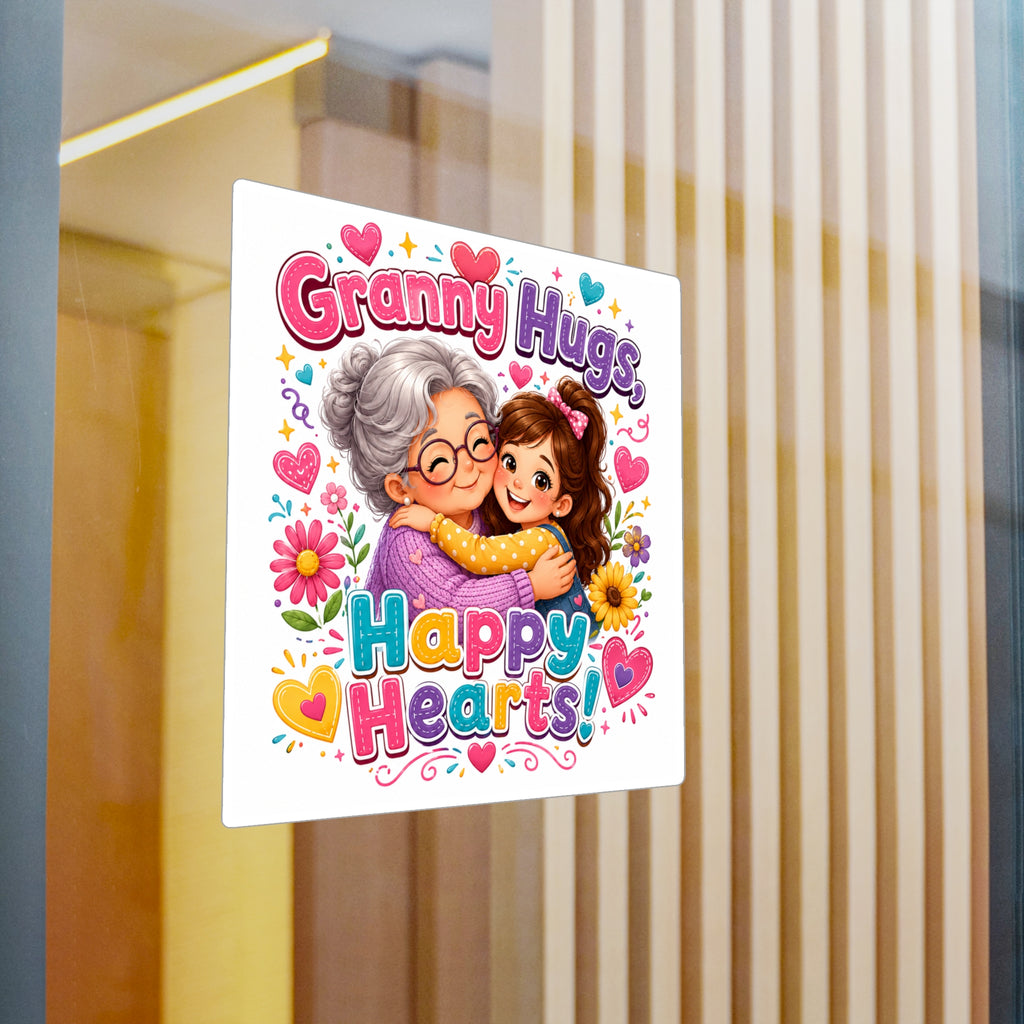 Granny Hugs Happy Hearts Vinyl Decal | Kiss-Cut Sticker