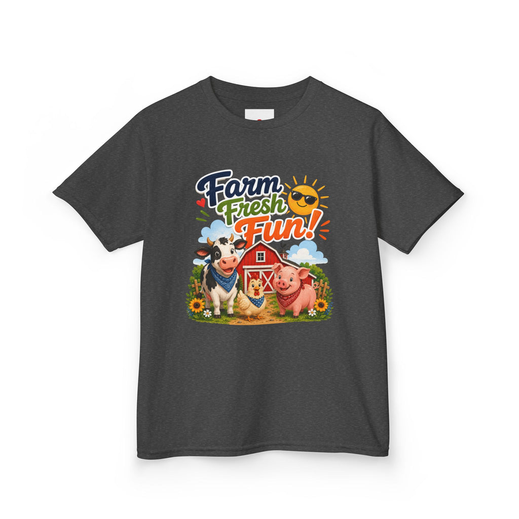 Kids Farm T-Shirt — "Farm Fresh Fun!" Cute Cow & Pig Toddler Tee