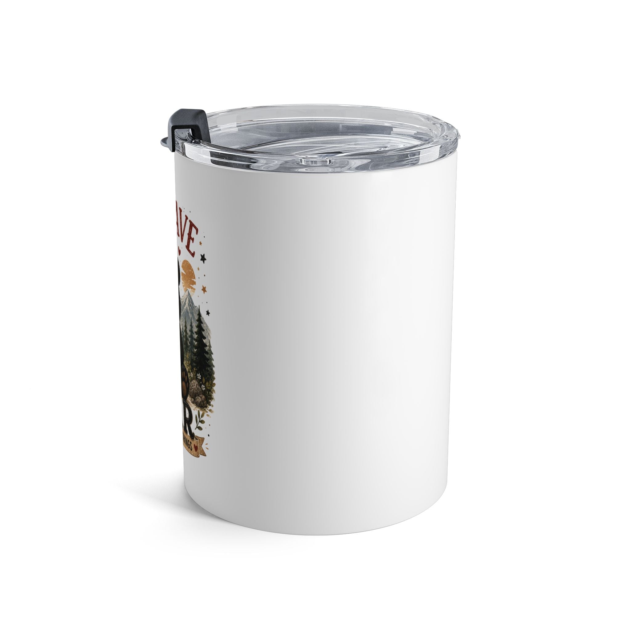 Be Brave Little Bear 10oz Tumbler — Cute Kids Woodland Travel Cup, Baby Shower Gift