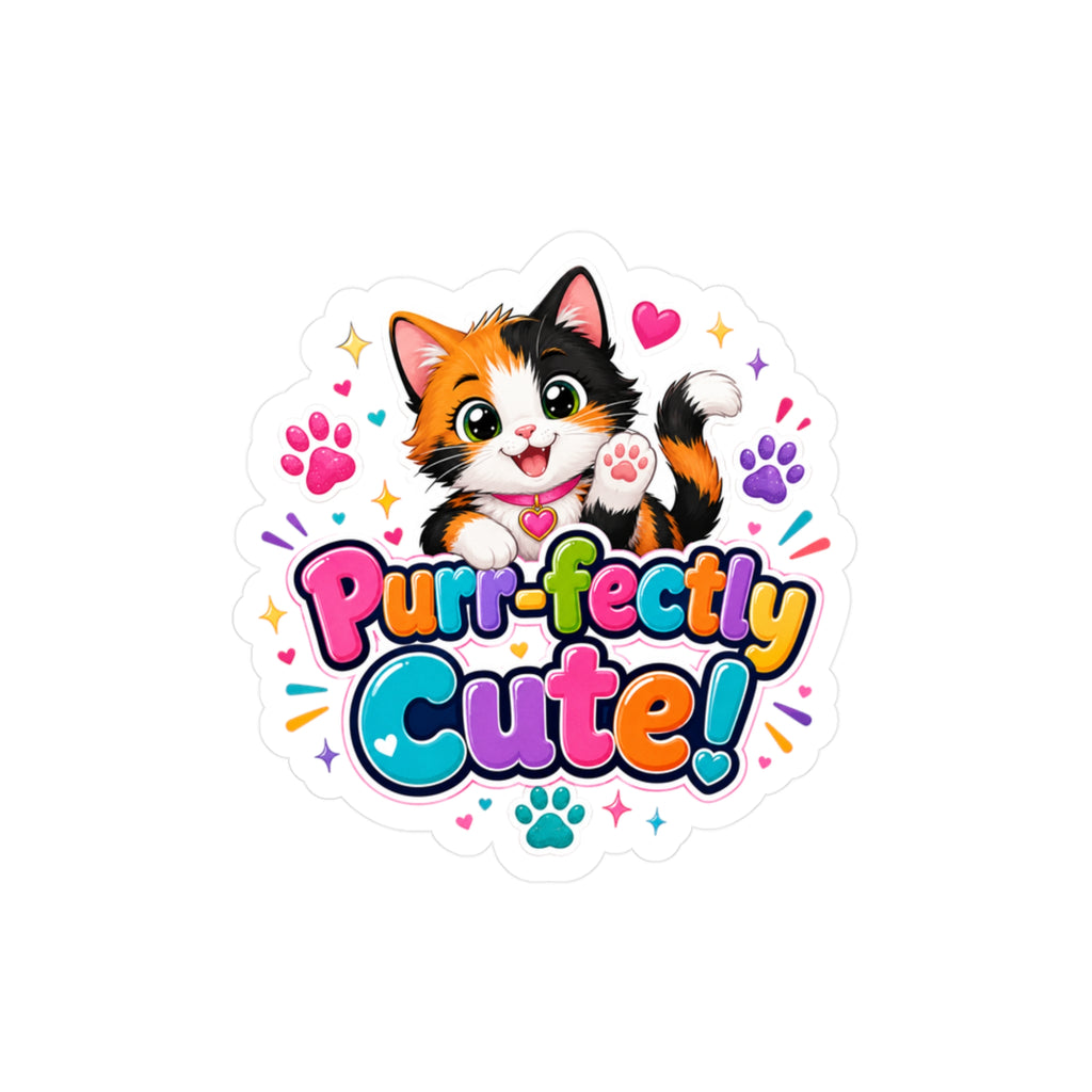 Purr-fectly Cute! Cat Kiss-Cut Vinyl Sticker