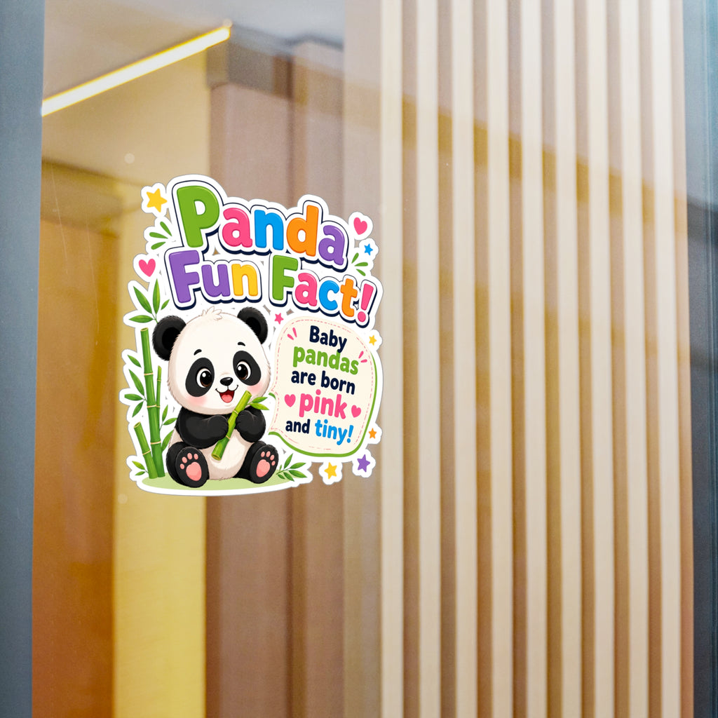 Panda Fun Fact! Kiss-Cut Vinyl Sticker — Cute Baby Panda Design