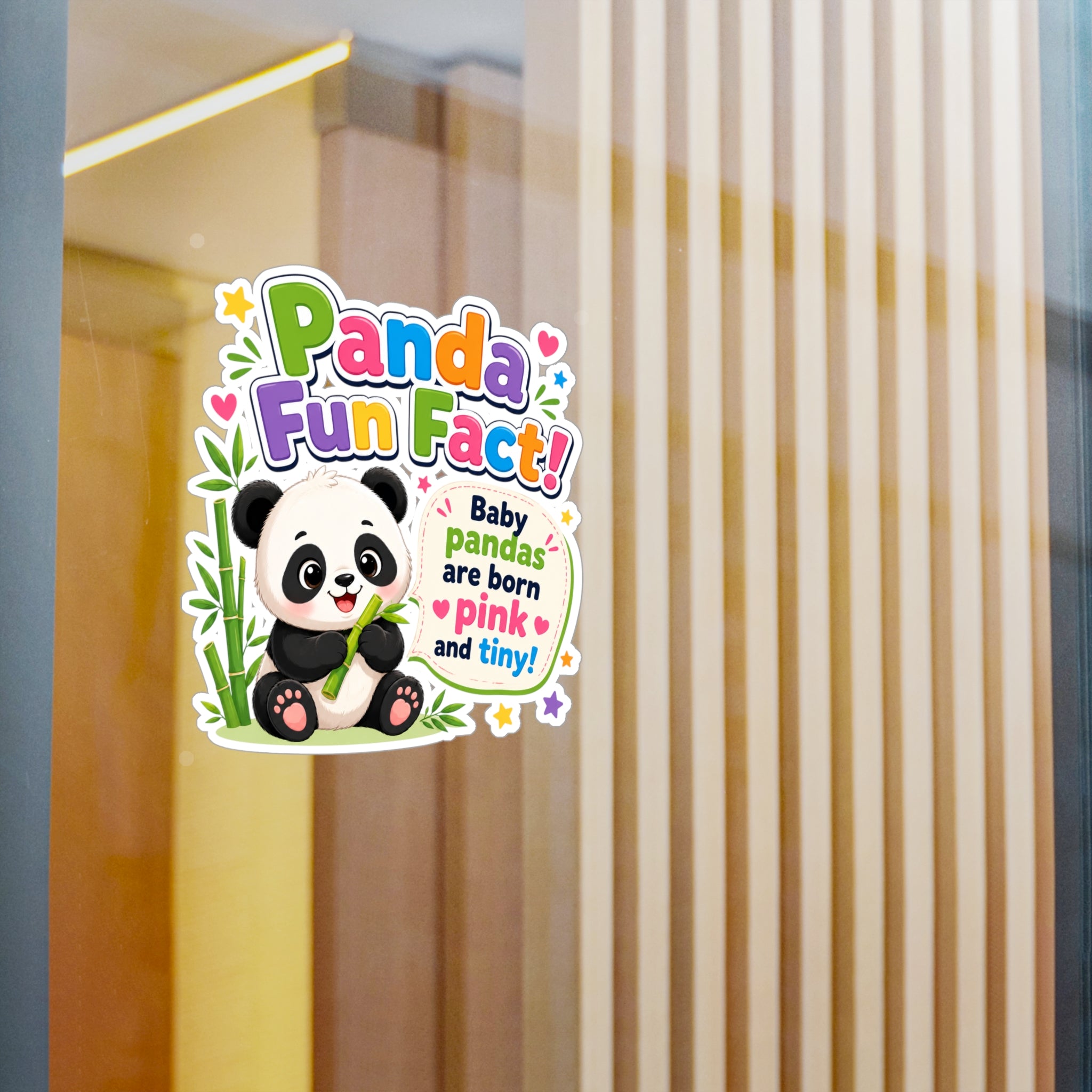 Panda Fun Fact! Kiss-Cut Vinyl Sticker — Cute Baby Panda Design