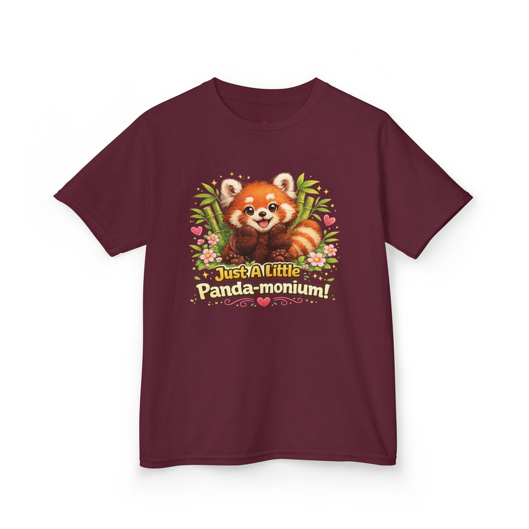 Red Panda Illustration Kids T-Shirt | "Just A Little Panda-monium"