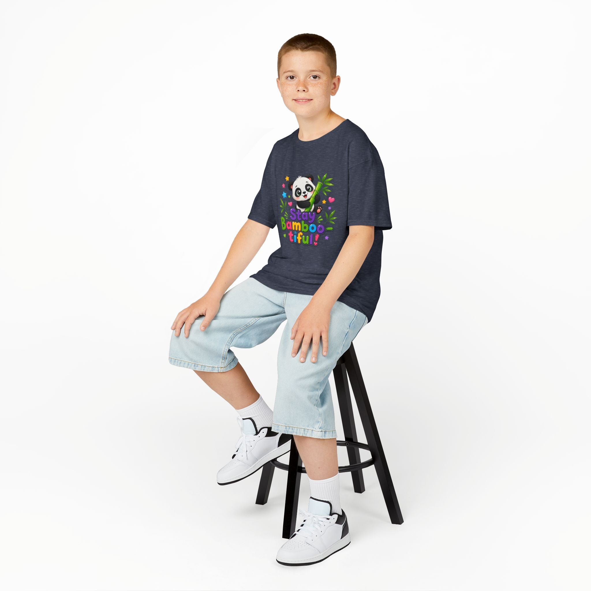 Kids Panda 'Stay Bambootiful!' T-Shirt — Cute Bamboo Forest Tee for Boys & Girls