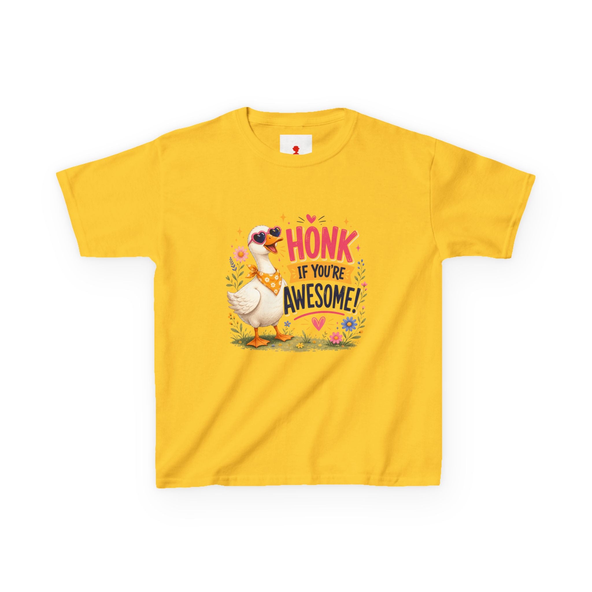 Kids Tee — "Honk If You're Awesome!" Cute Goose Graphic Shirt