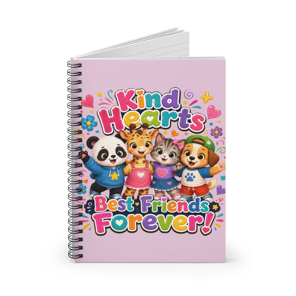 Kind Hearts Best Friends Forever! Spiral Notebook — Cute Kids Journal (Ruled)