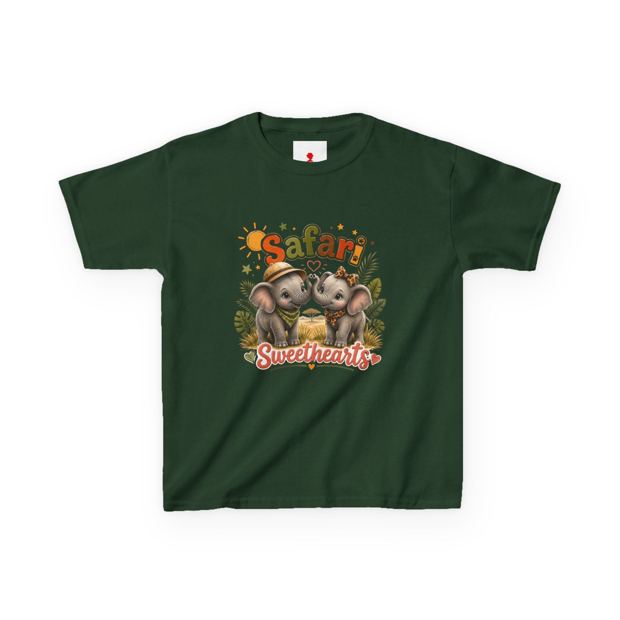 Kids Safari Sweethearts Tee — Cute Elephant Jungle Graphic T-Shirt