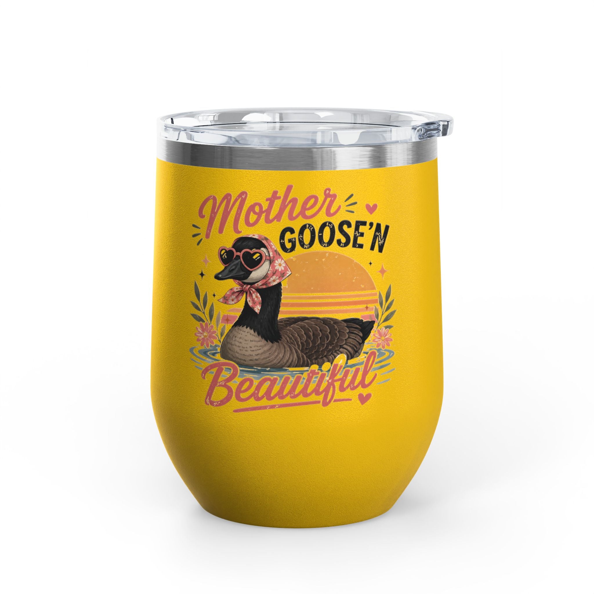 "Mother Goose'n Beautiful" Floral Canada Goose Tumbler, 12oz